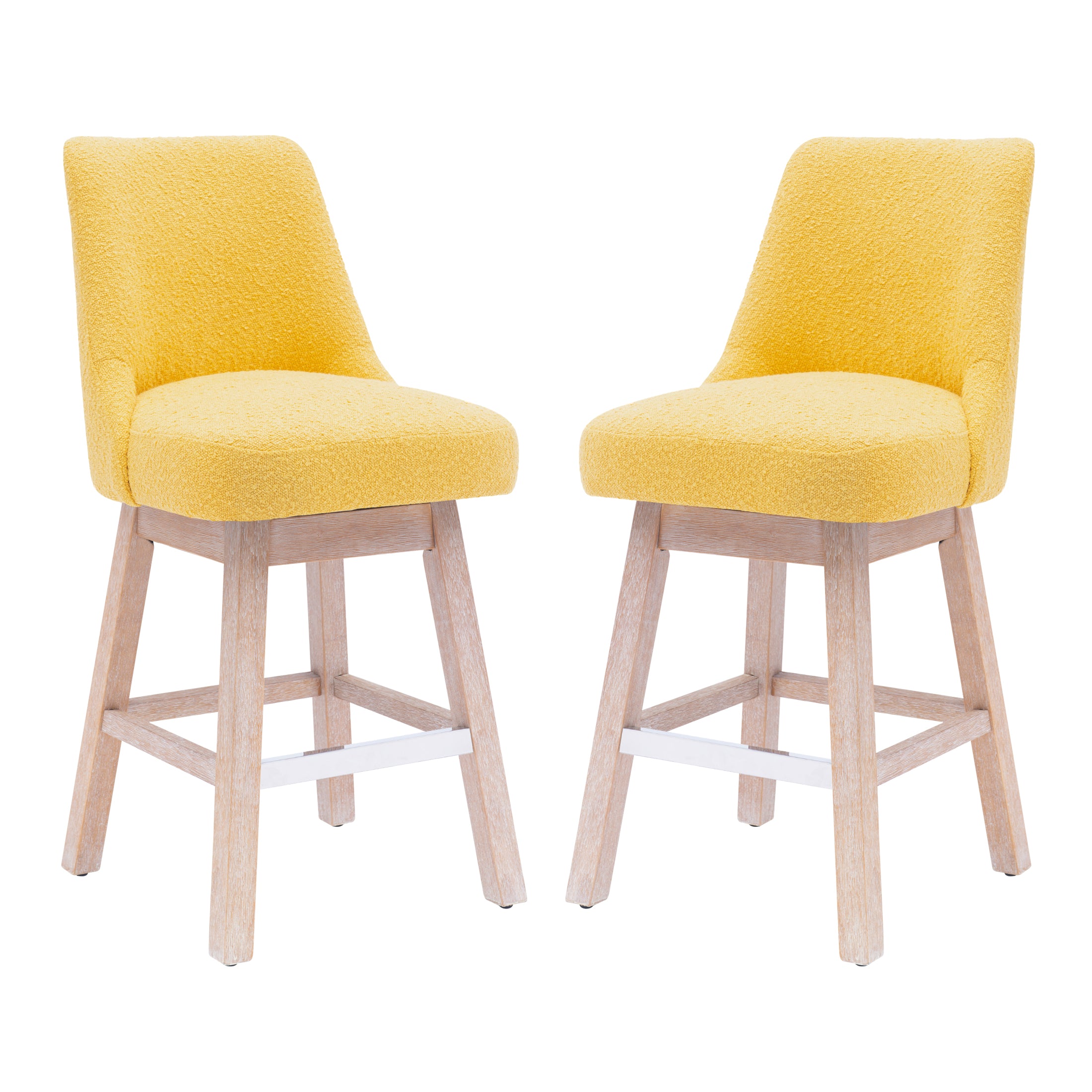Amélie 26" Upholstered Swivel Counter Height Bar Stools (Set of 2)
