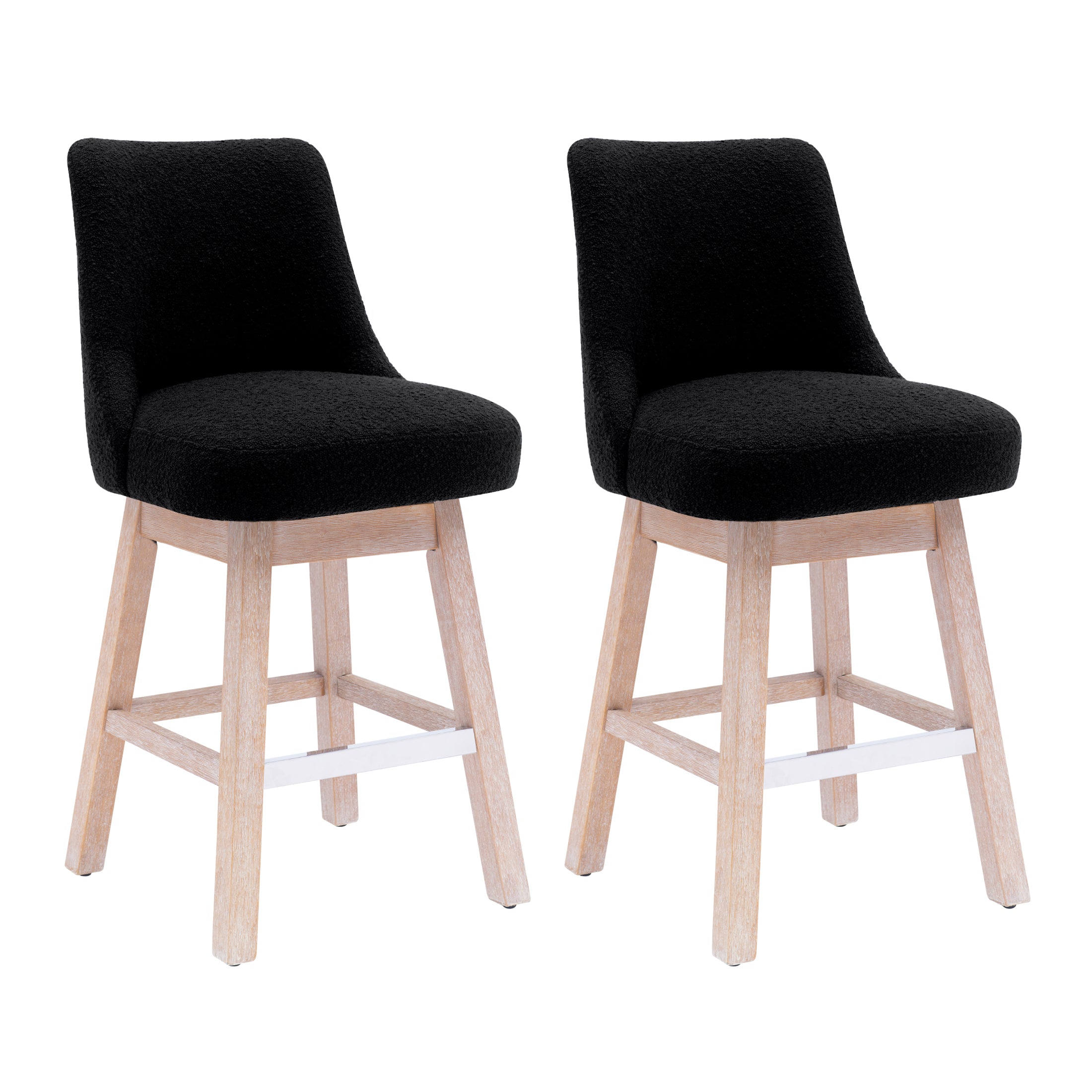 Amélie 26" Upholstered Swivel Counter Height Bar Stools (Set of 2)