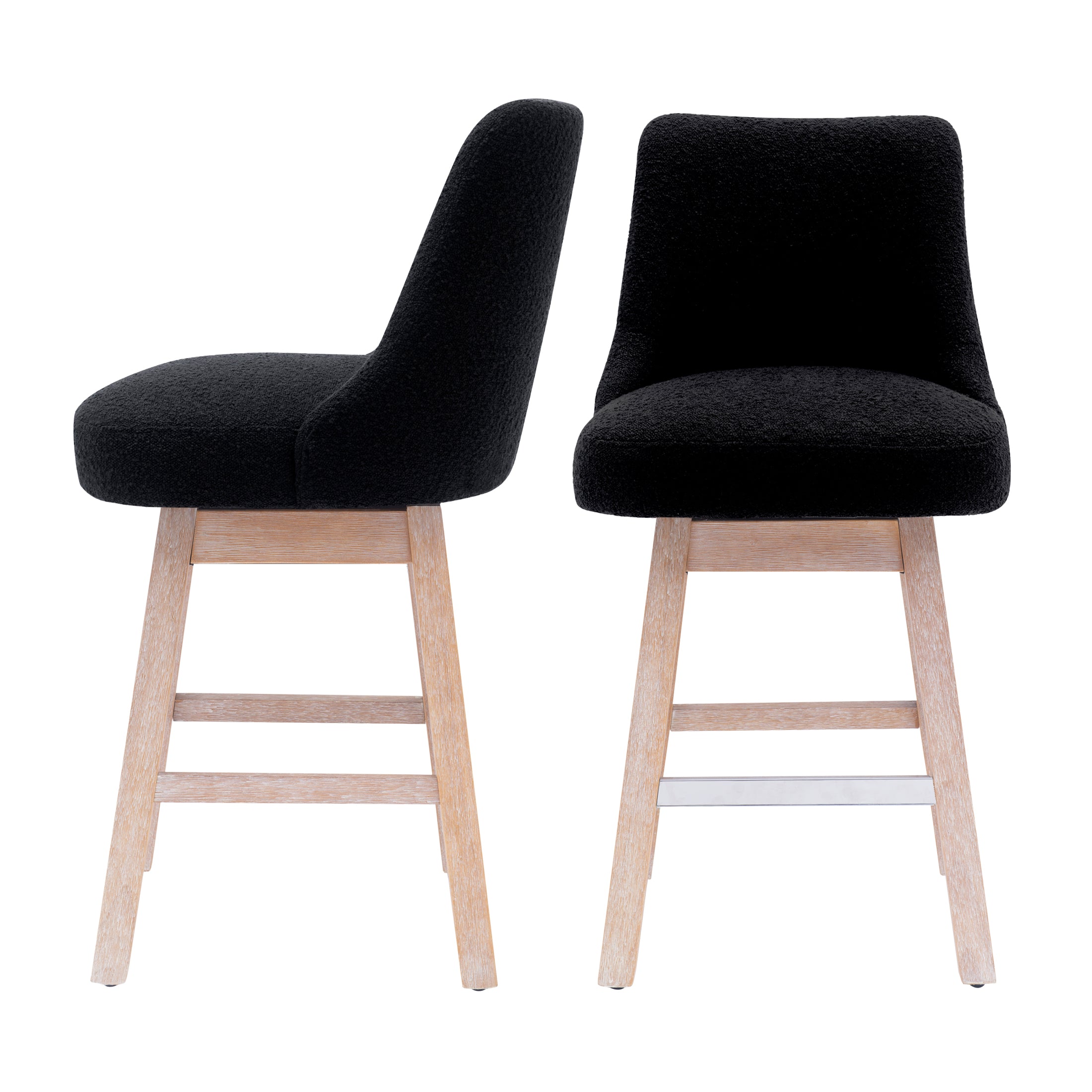Amélie 26" Upholstered Swivel Counter Height Bar Stools (Set of 2)