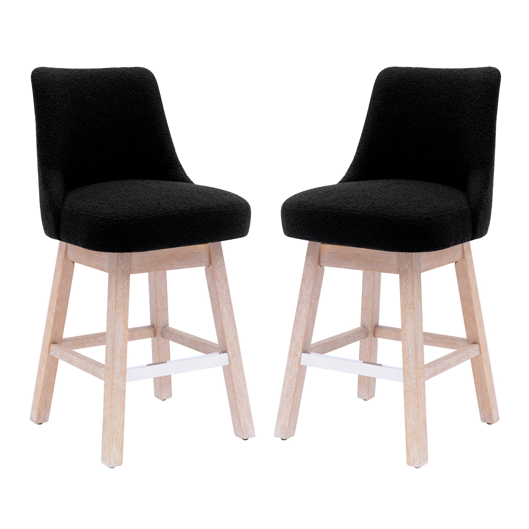 Amélie 26" Upholstered Swivel Counter Height Bar Stools (Set of 2)