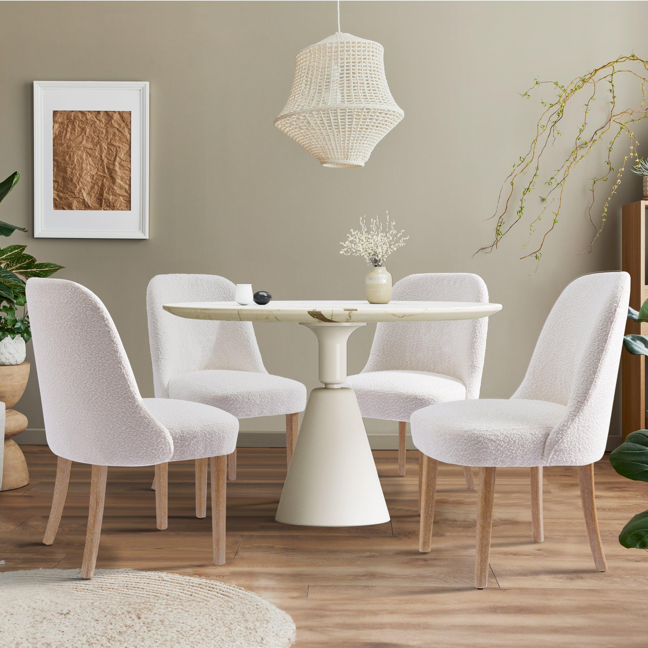 Amélie Mid-Century Modern Boucle Dining Chair (Set of 4) - Costaelm
