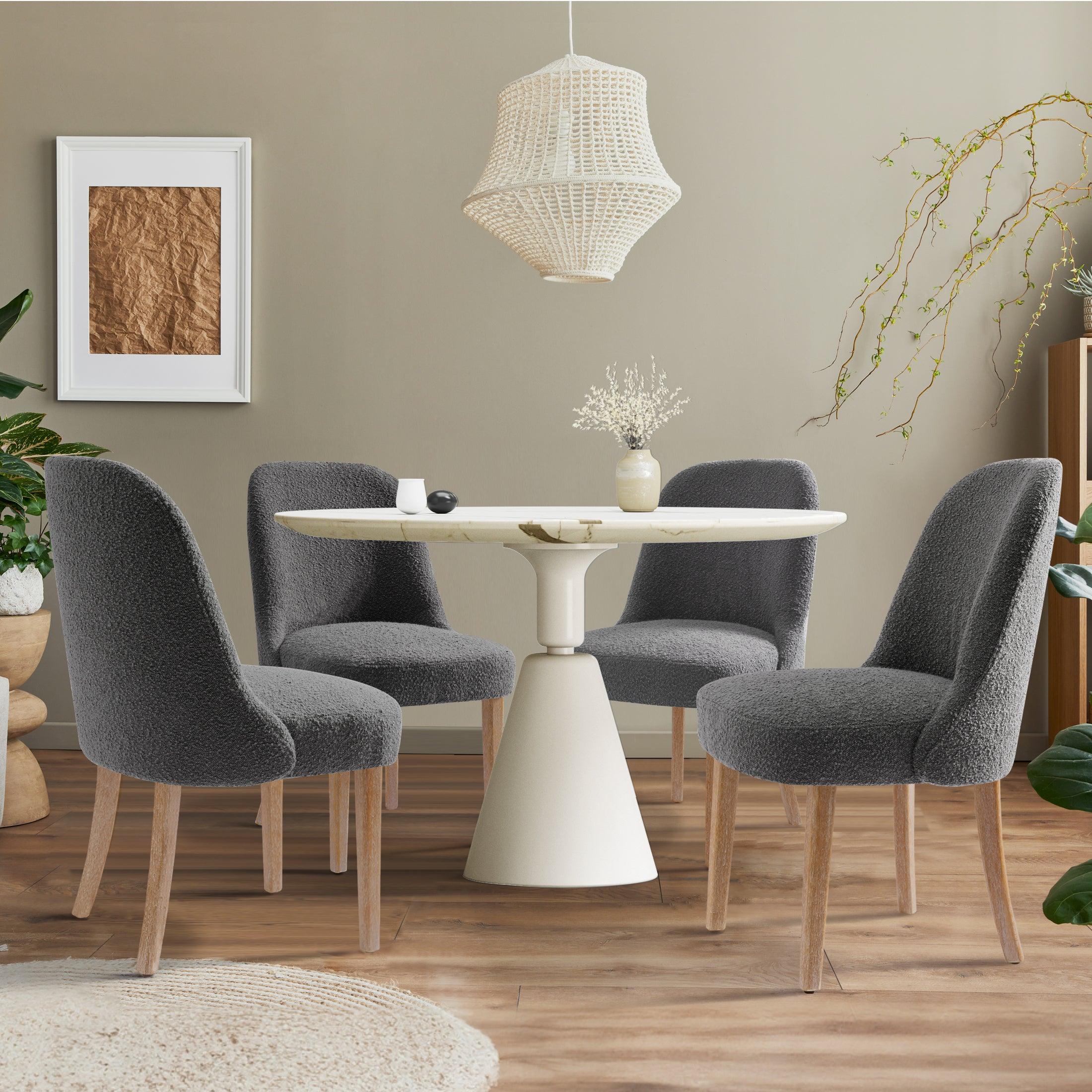 Amélie Mid-Century Modern Boucle Dining Chair (Set of 4) - Costaelm