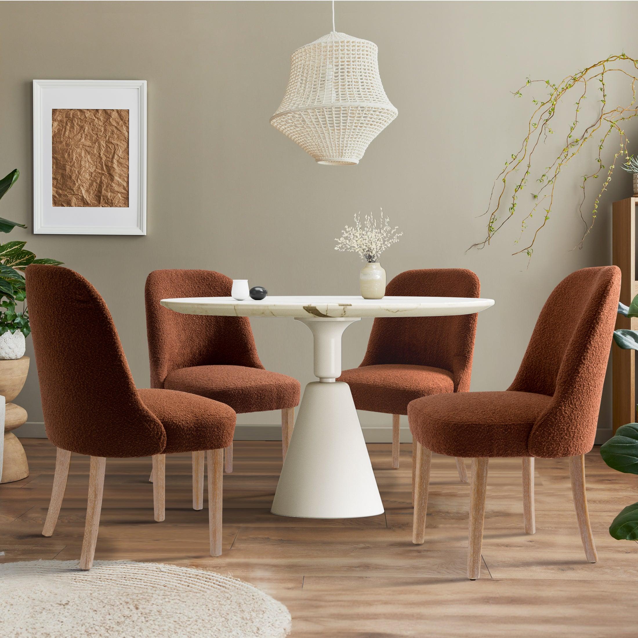 Amélie Mid-Century Modern Boucle Dining Chair (Set of 4) - Costaelm