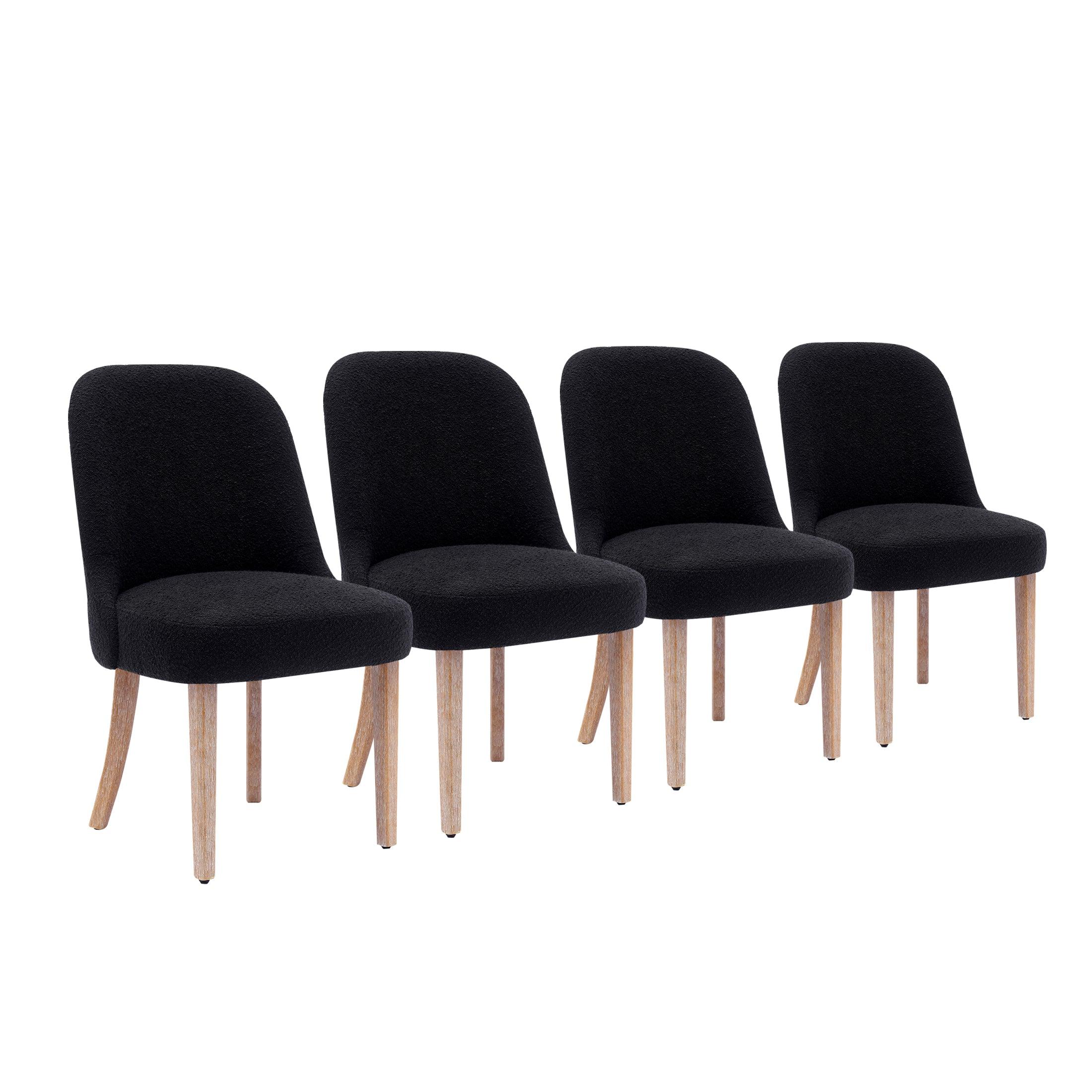 Amélie Mid-Century Modern Boucle Dining Chair (Set of 4) - Costaelm