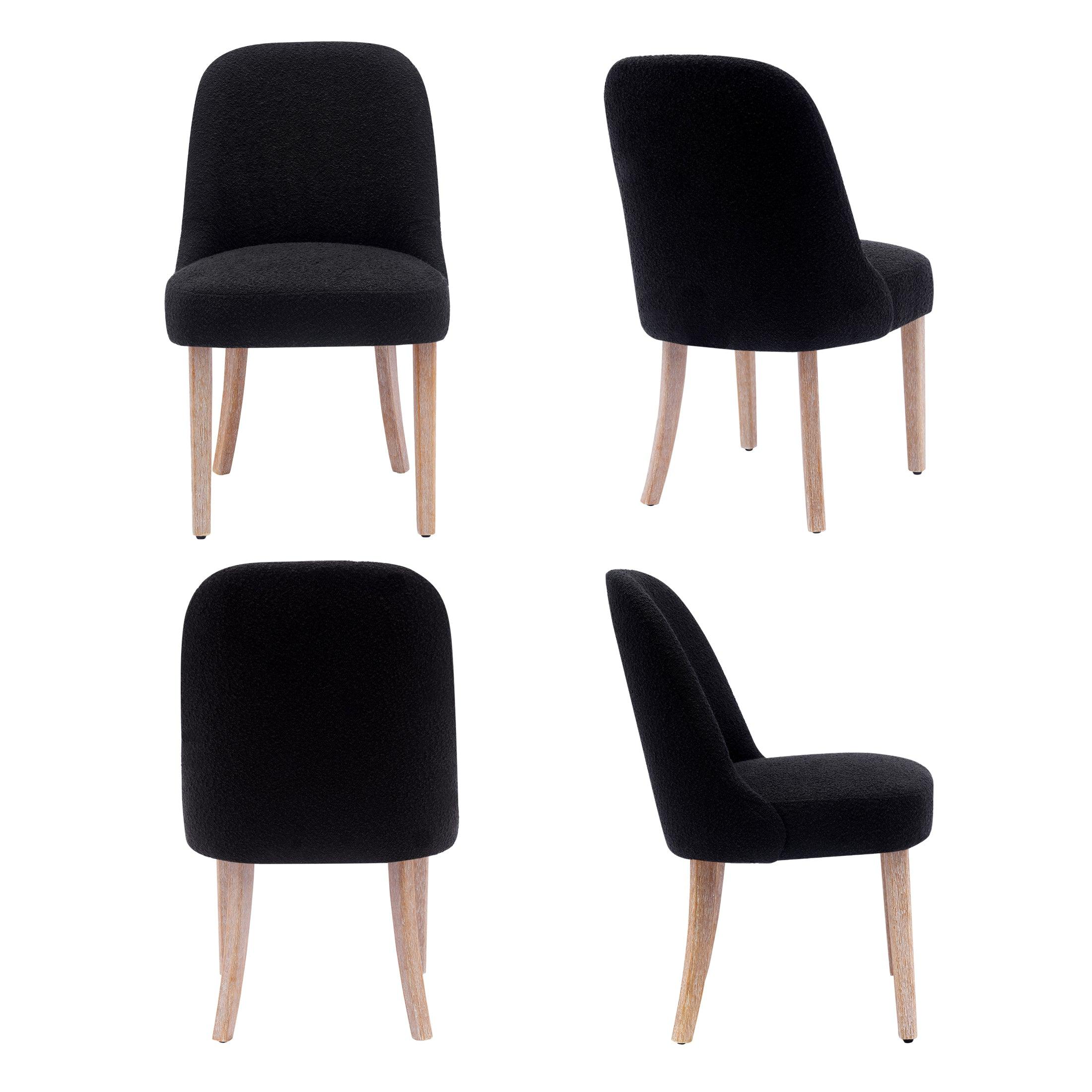 Amélie Mid-Century Modern Boucle Dining Chair (Set of 4) - Costaelm
