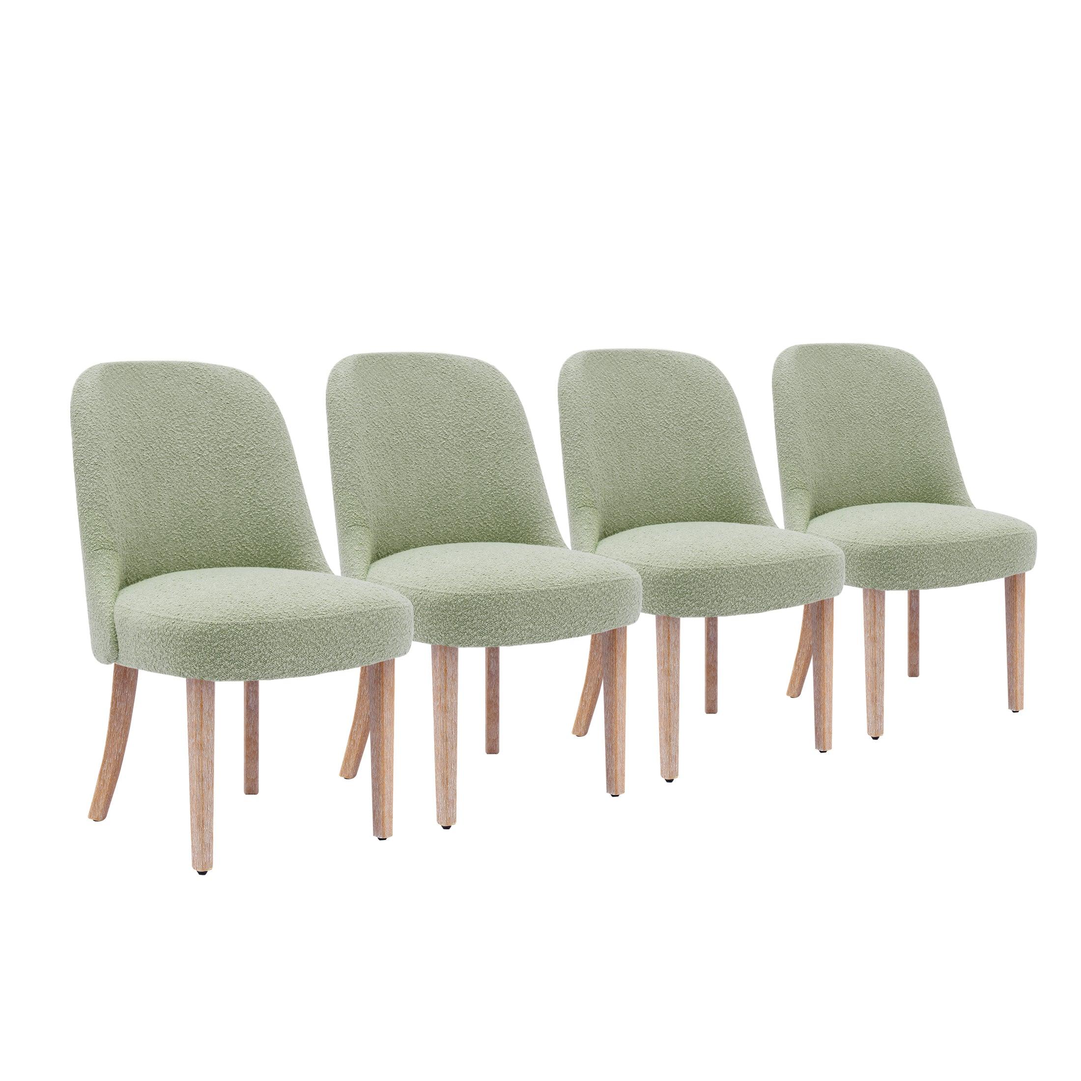 Amélie Mid-Century Modern Boucle Dining Chair (Set of 4) - Costaelm