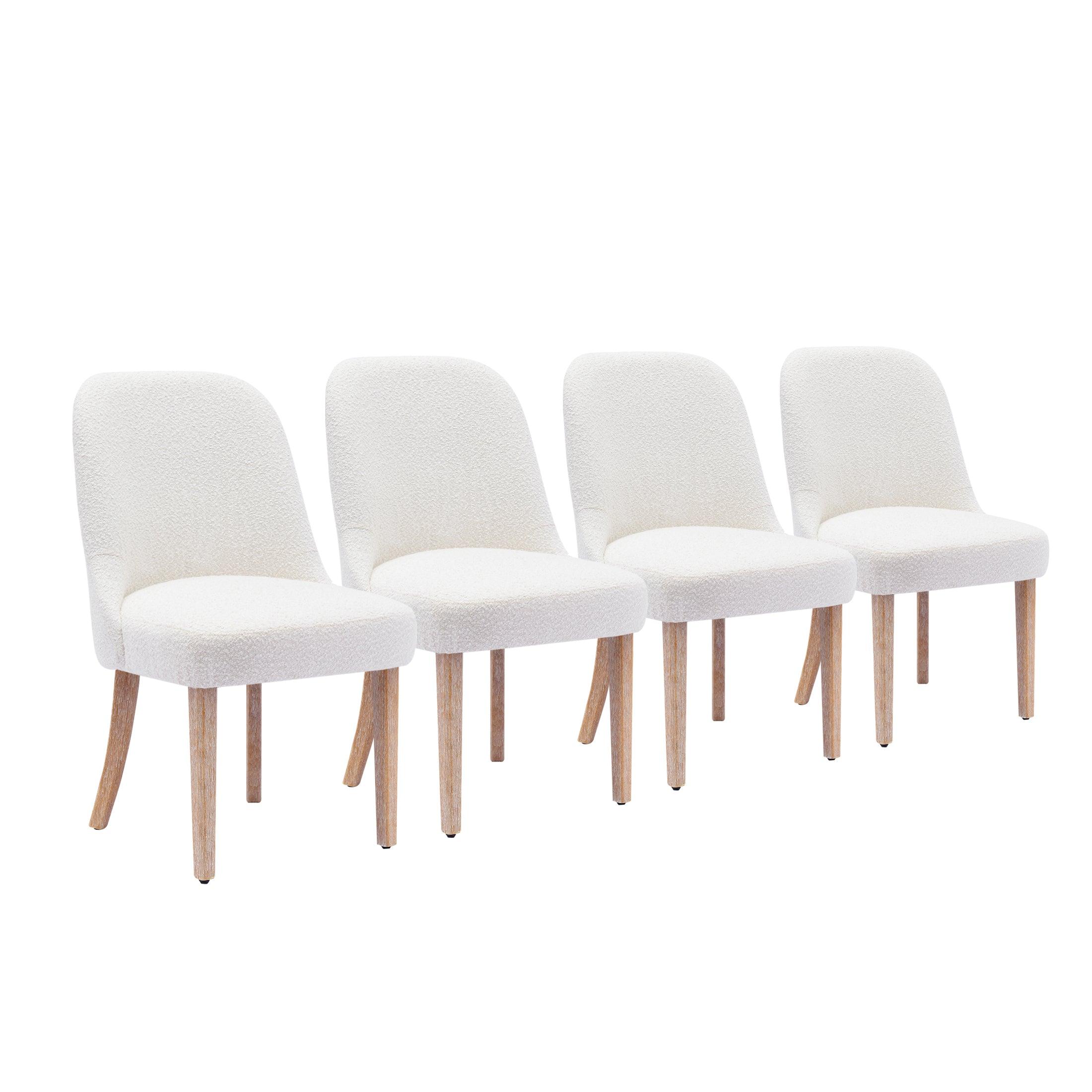 Amélie Mid-Century Modern Boucle Dining Chair (Set of 4) - Costaelm