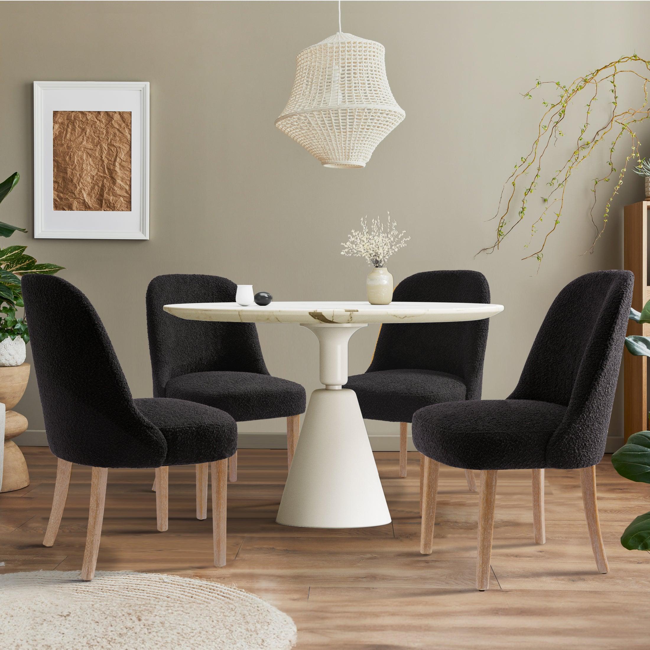 Amélie Mid-Century Modern Boucle Dining Chair (Set of 4) - Costaelm