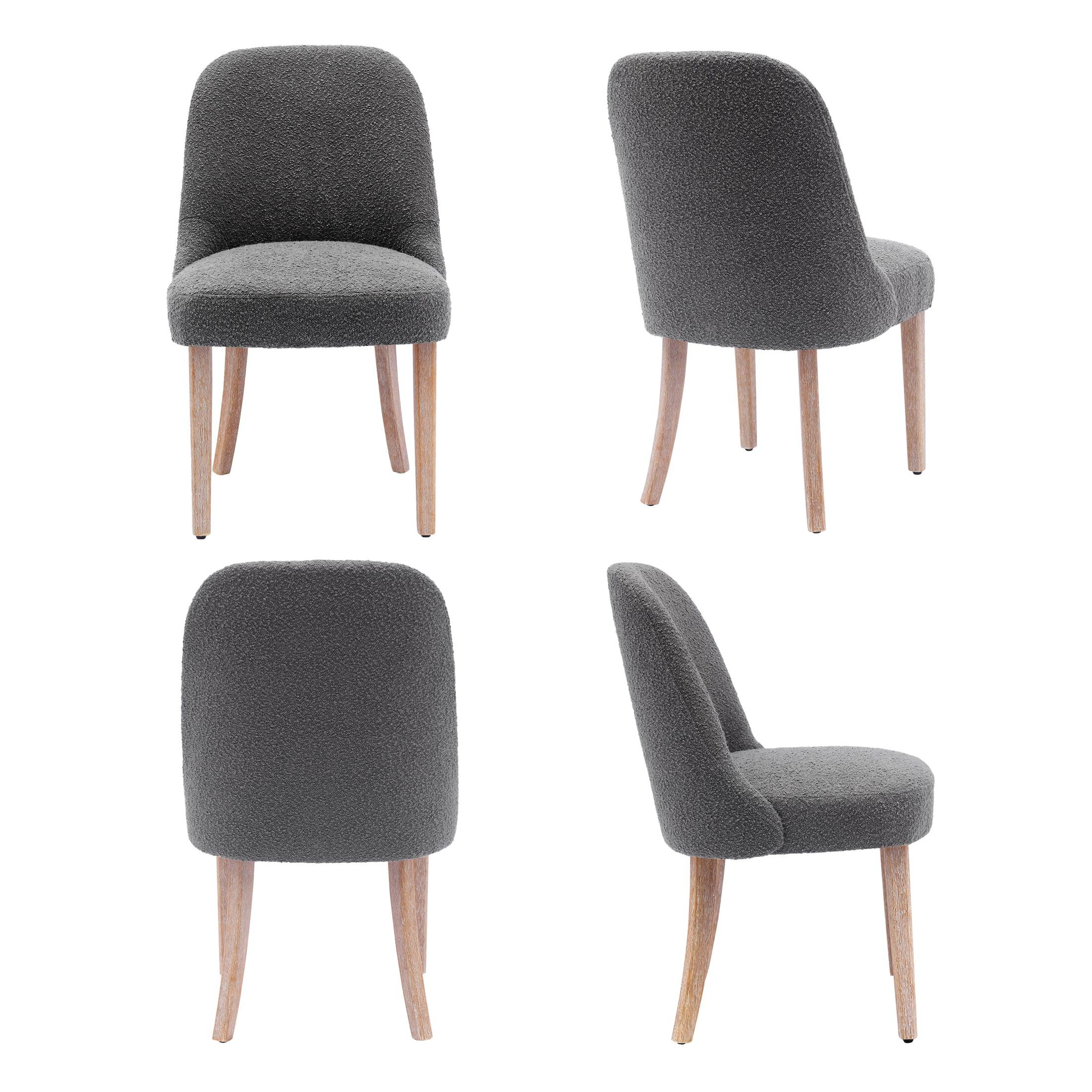 Amélie Mid-Century Modern Boucle Dining Chair (Set of 4) - Costaelm