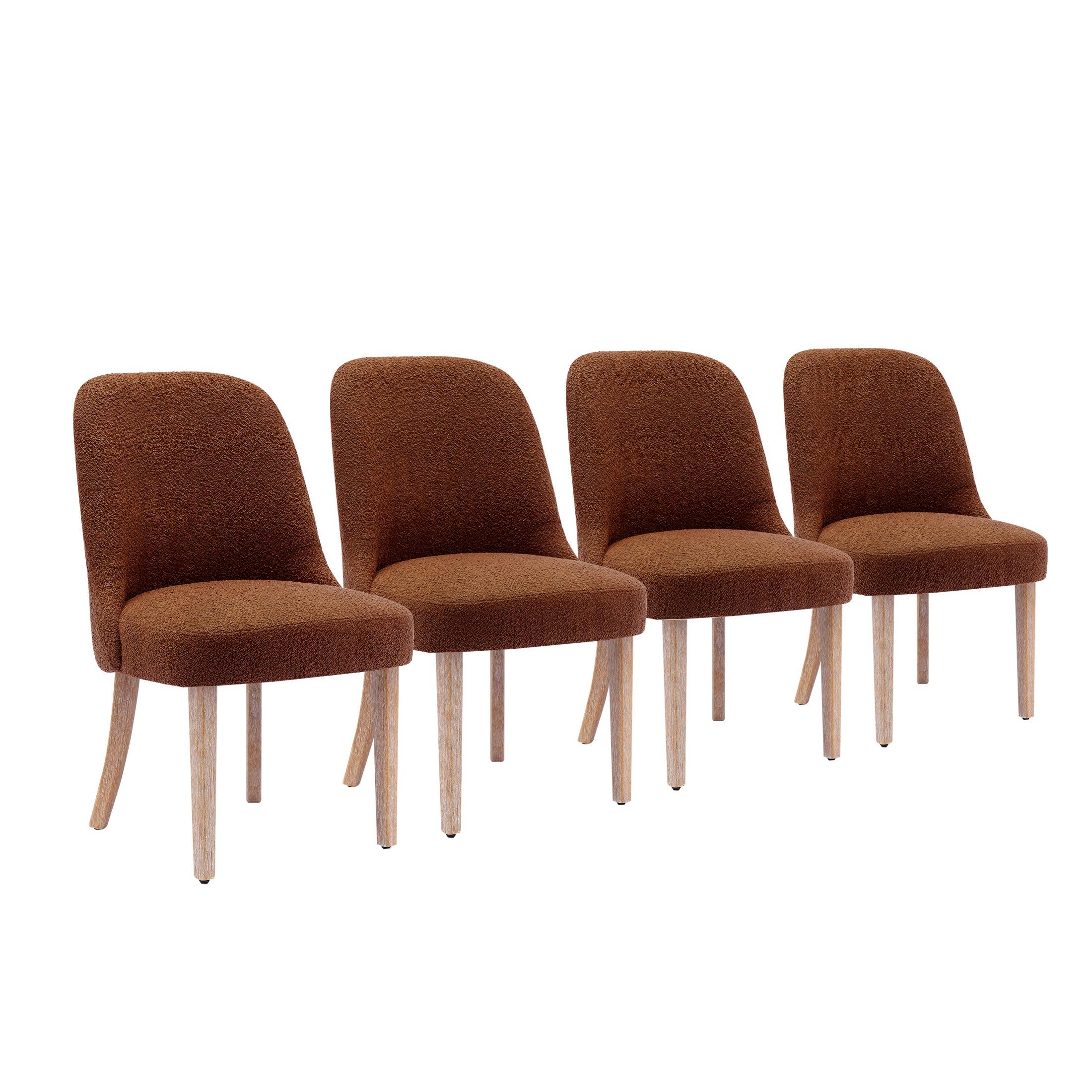 Amélie Mid-Century Modern Boucle Dining Chair (Set of 4) - Costaelm