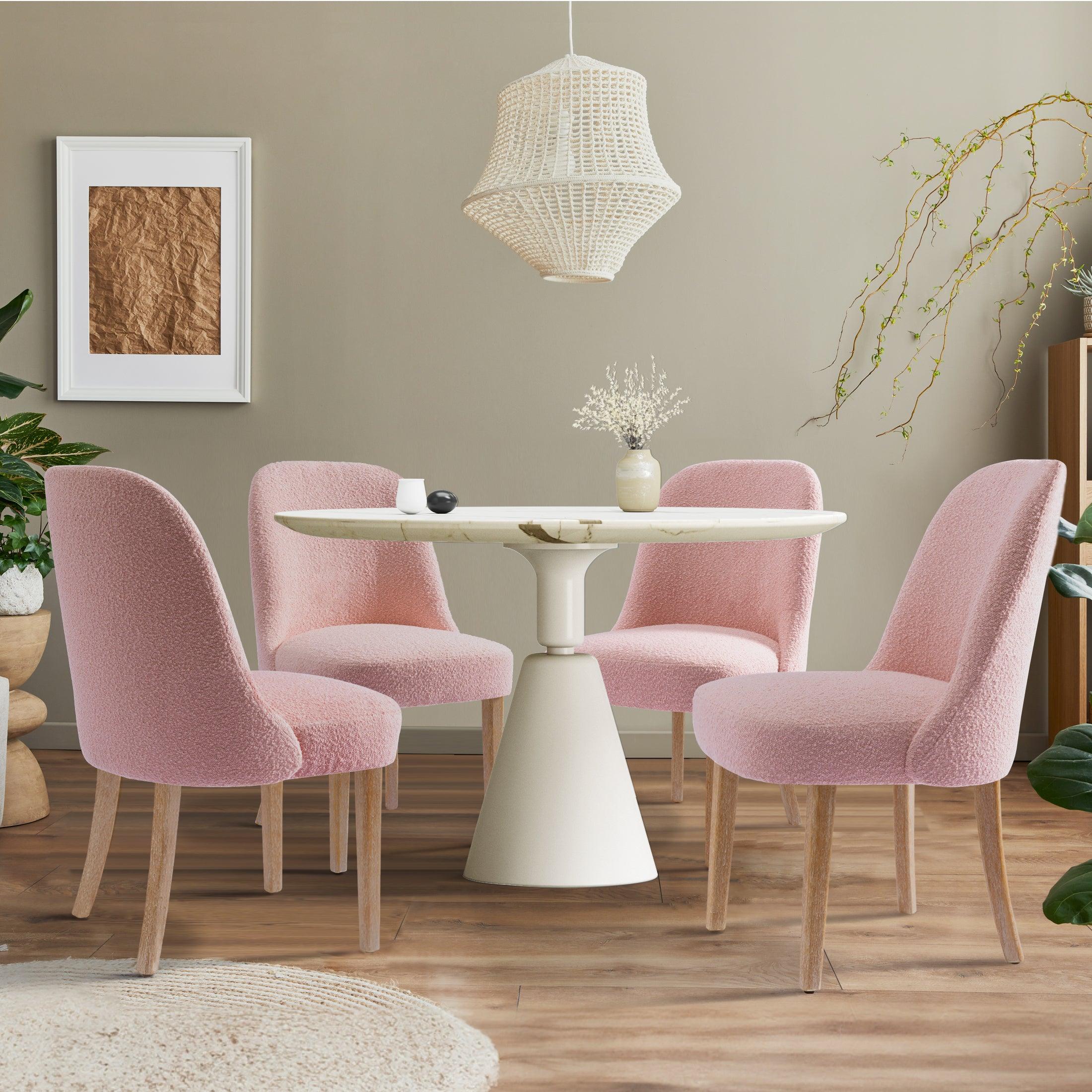 Amélie Mid-Century Modern Boucle Dining Chair (Set of 4) - Costaelm
