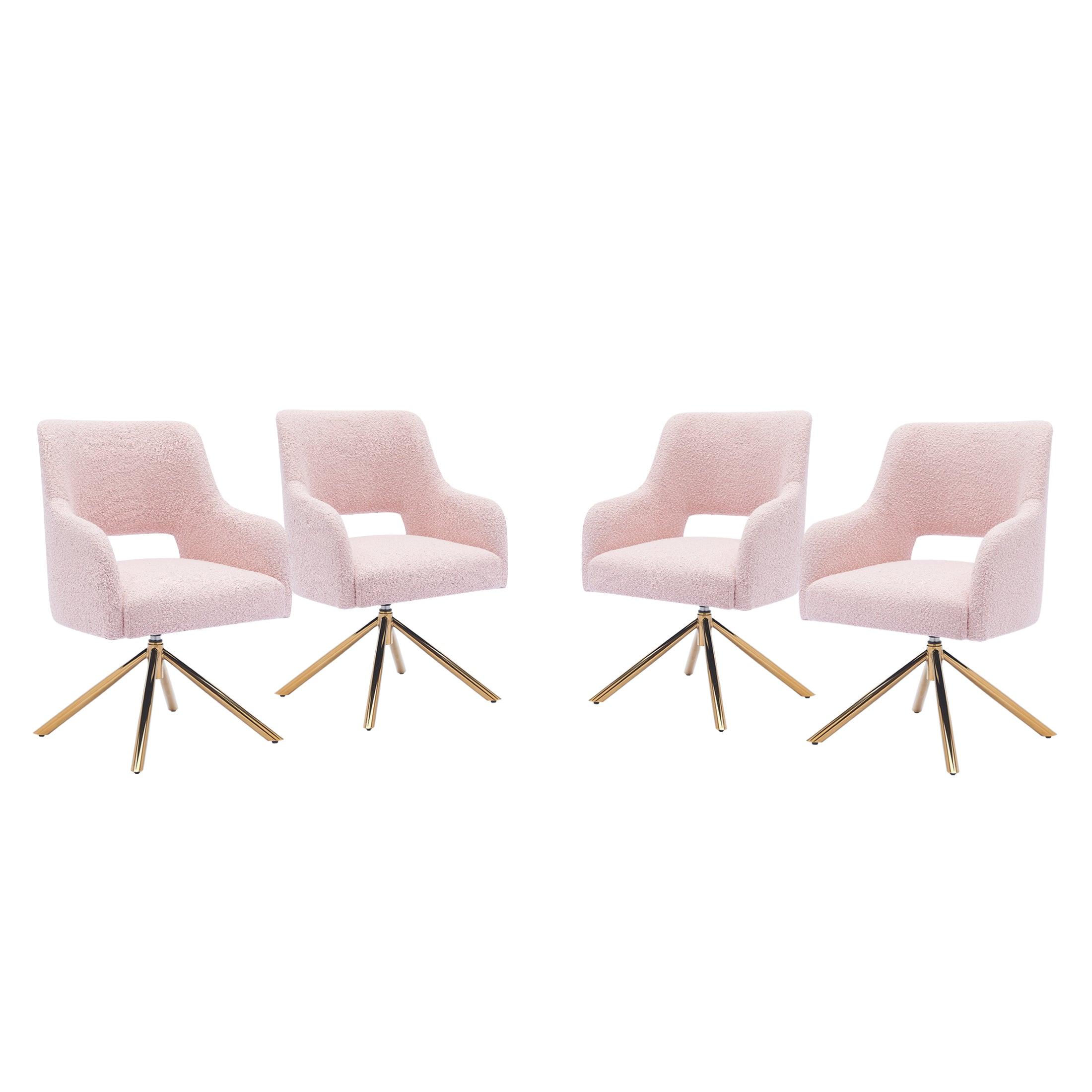 Amélie Mid-Century Modern Wide Boucle Swivel Accent Chair (Set of 4) - Costaelm