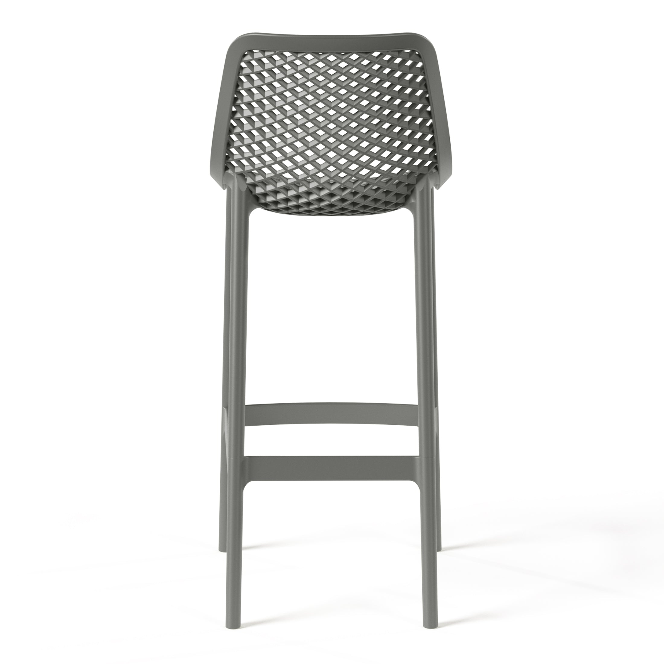 Sunshine 41.75" Outdoor Modern Polypropylene Plastic Patio Bar Height Stools (Set of 2)