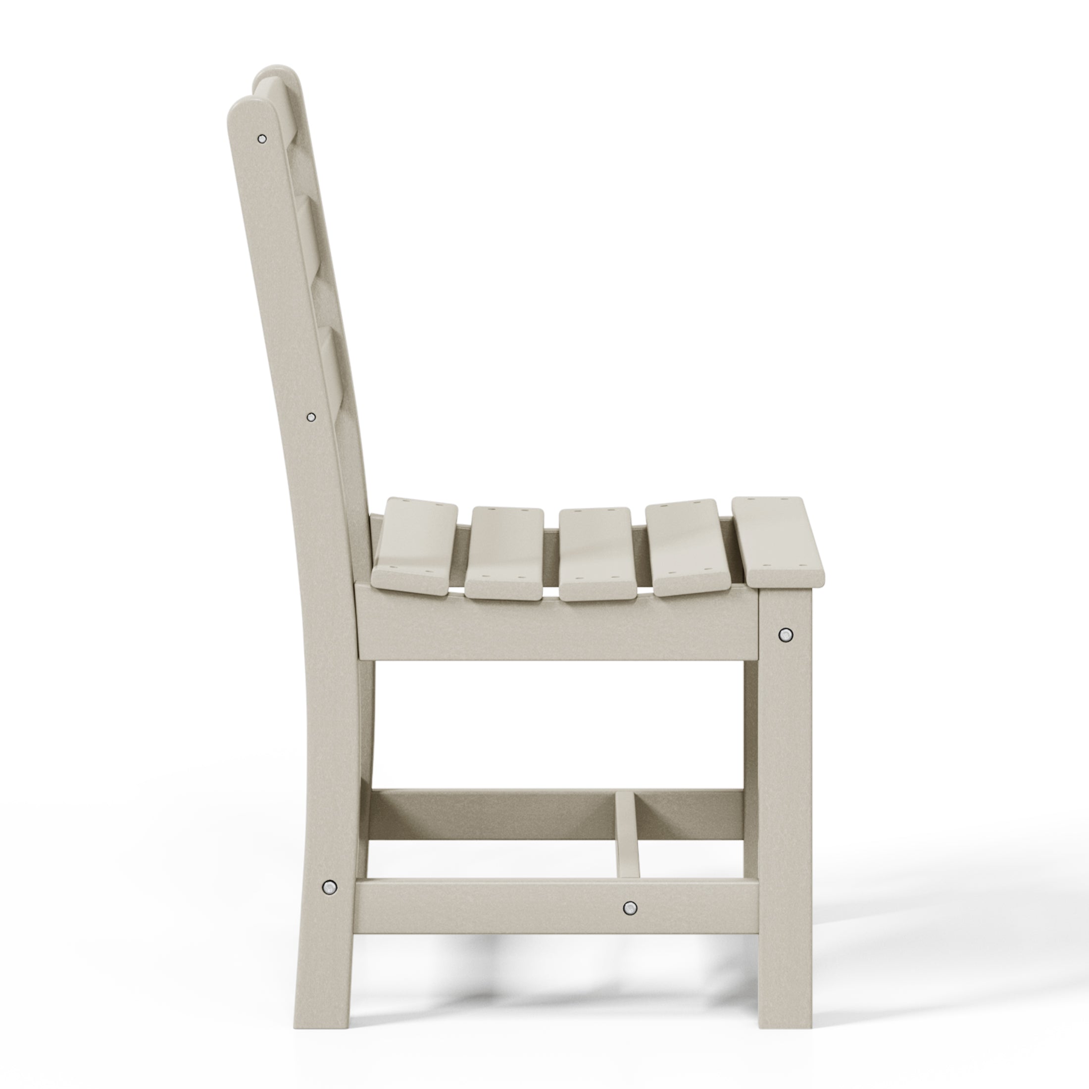 Palms 5-Piece HDPE Outdoor Square Patio Dining Table Set with Armless Side Chairs