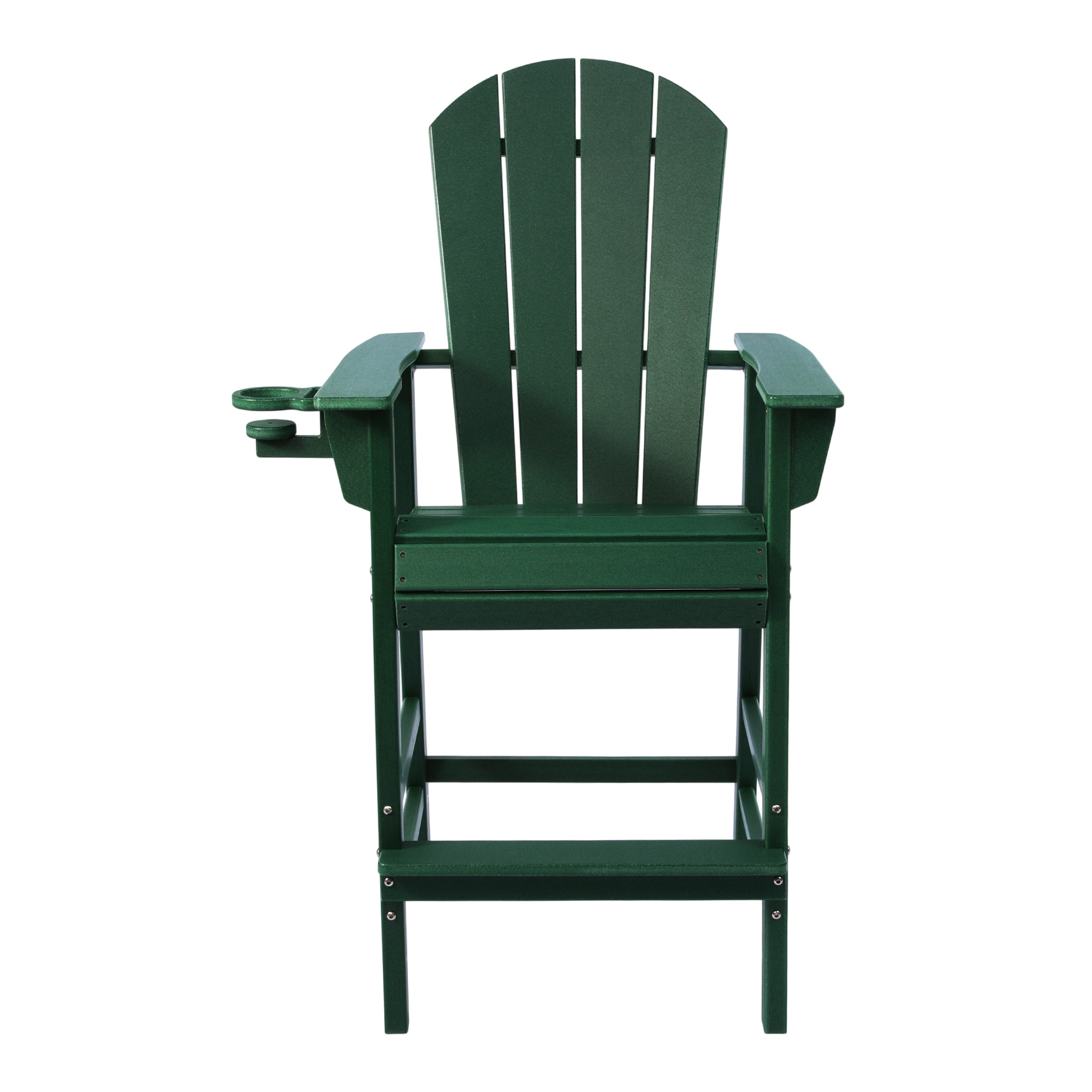 Paradise Outdoor HDPE Tall Adirondack Bar Height Chair With Cup Holder