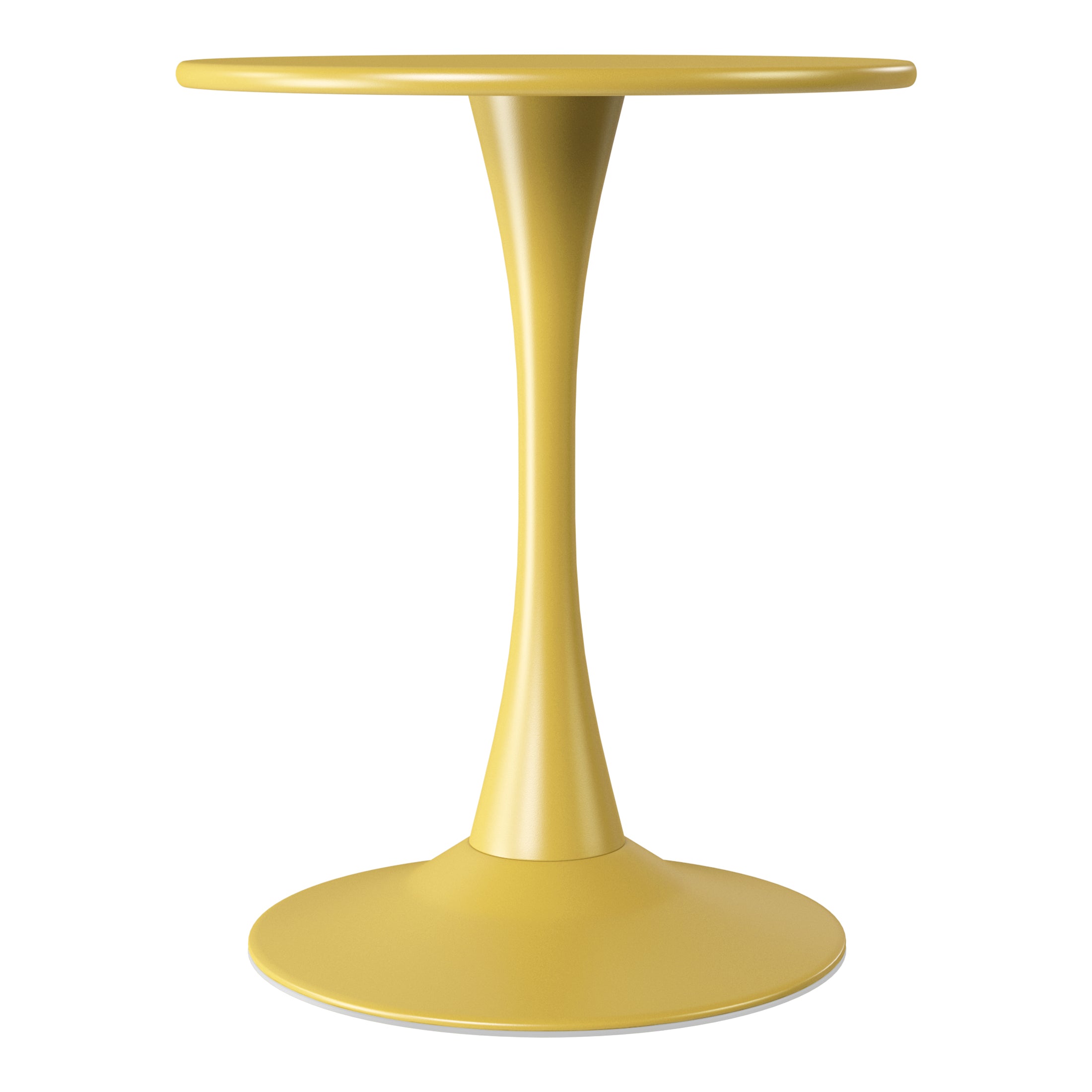 Sunshine 3-Piece Outdoor Round Metal Dining Table Set And Stackable Resin Patio Dining Side Chairs