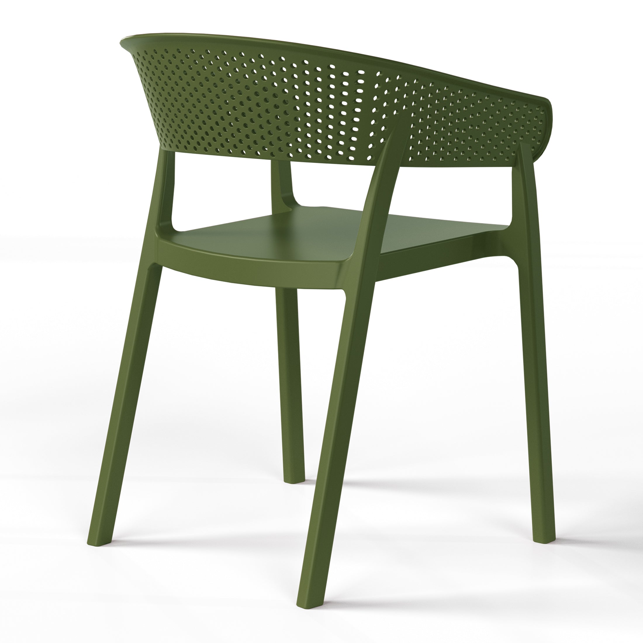 Sunshine Outdoor Modern Stackable Plastic Resin Patio Dining Armchair (Set of 2)