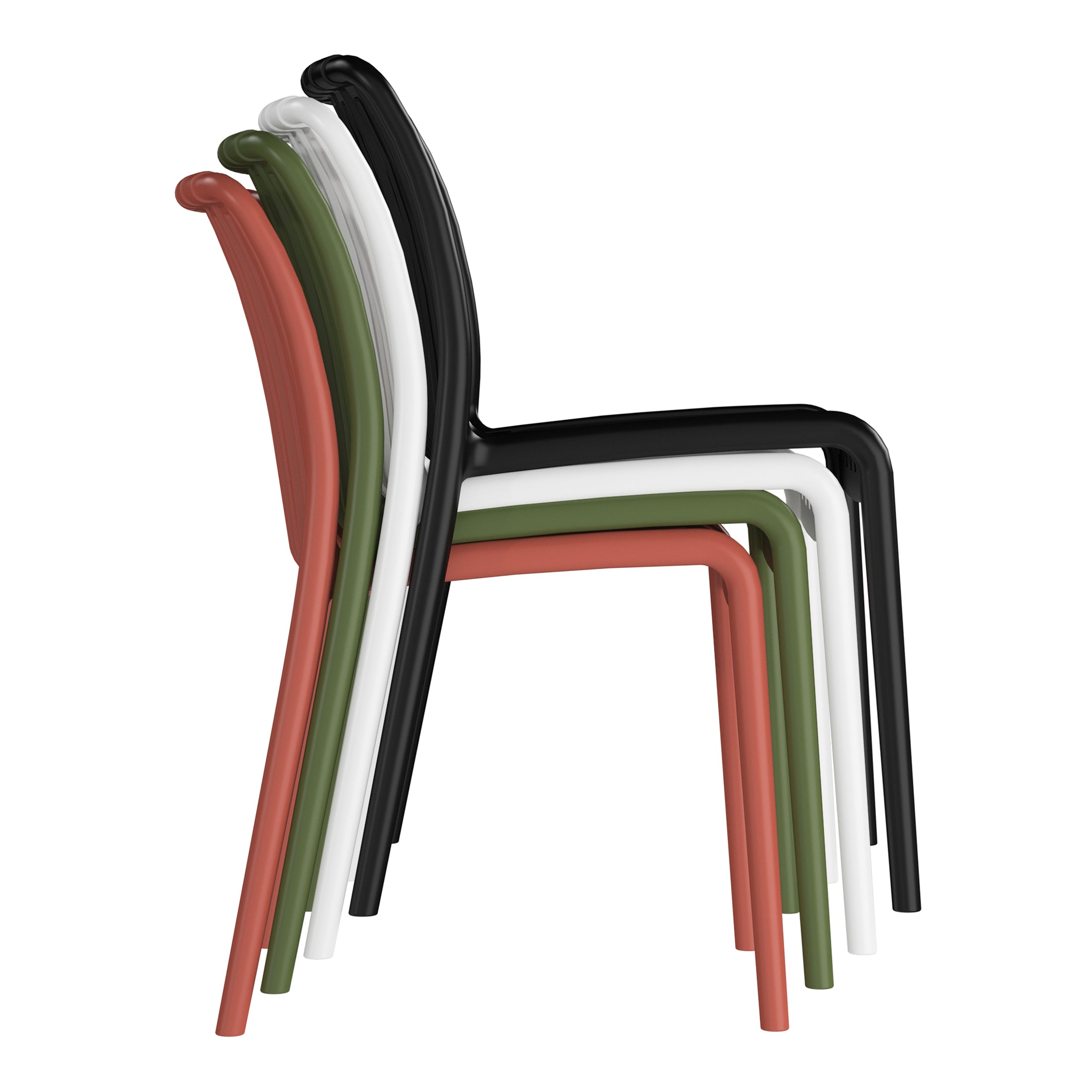 Sunshine 3-Piece Outdoor Patio Bistro Balcony Furniture Set With Stackable Chairs