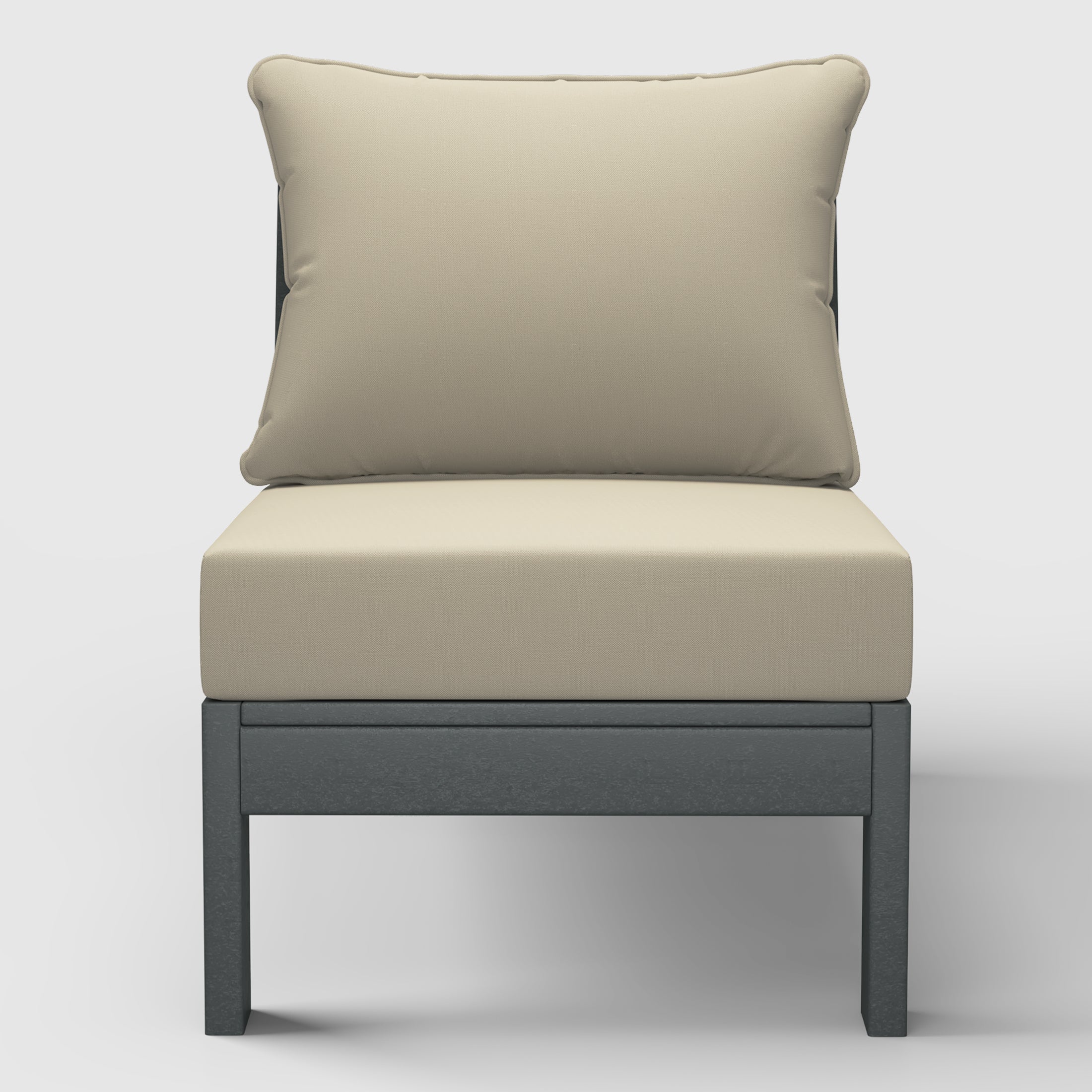 Portsmouth Modern Outdoor HDPE Patio Armless Sectional Corner Club Chair with Deep Seat Cushions