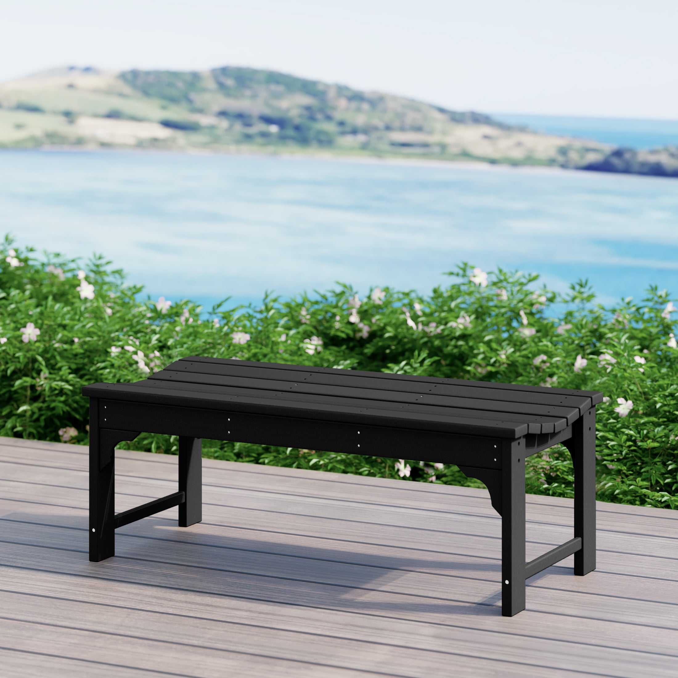 Paradise Westintrends 48" length backless Poly Westin Trendsod Outdoor / Garden bench