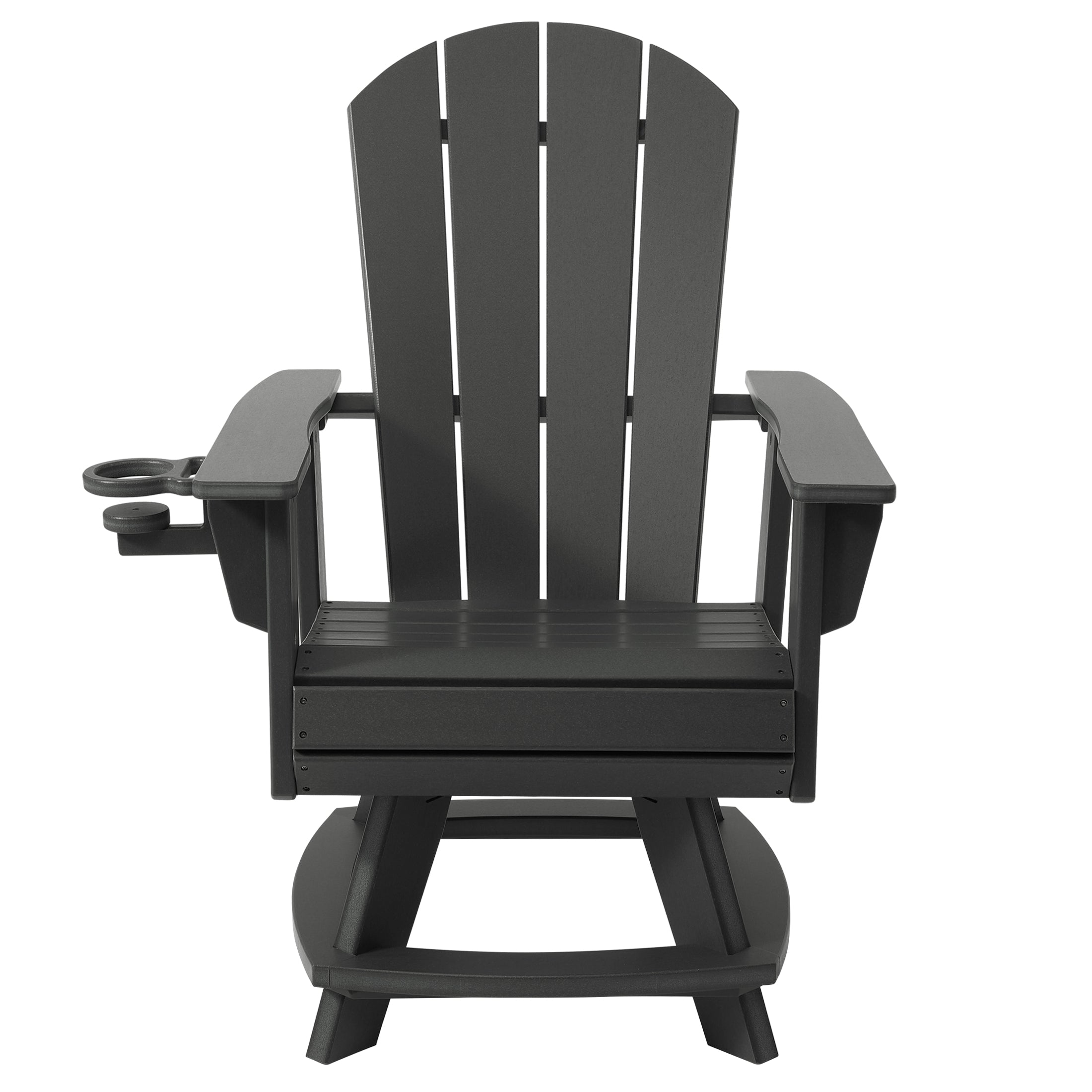 Paradise Outdoor HDPE Swivel Adirondack Patio Dining Chair With Cup Holder