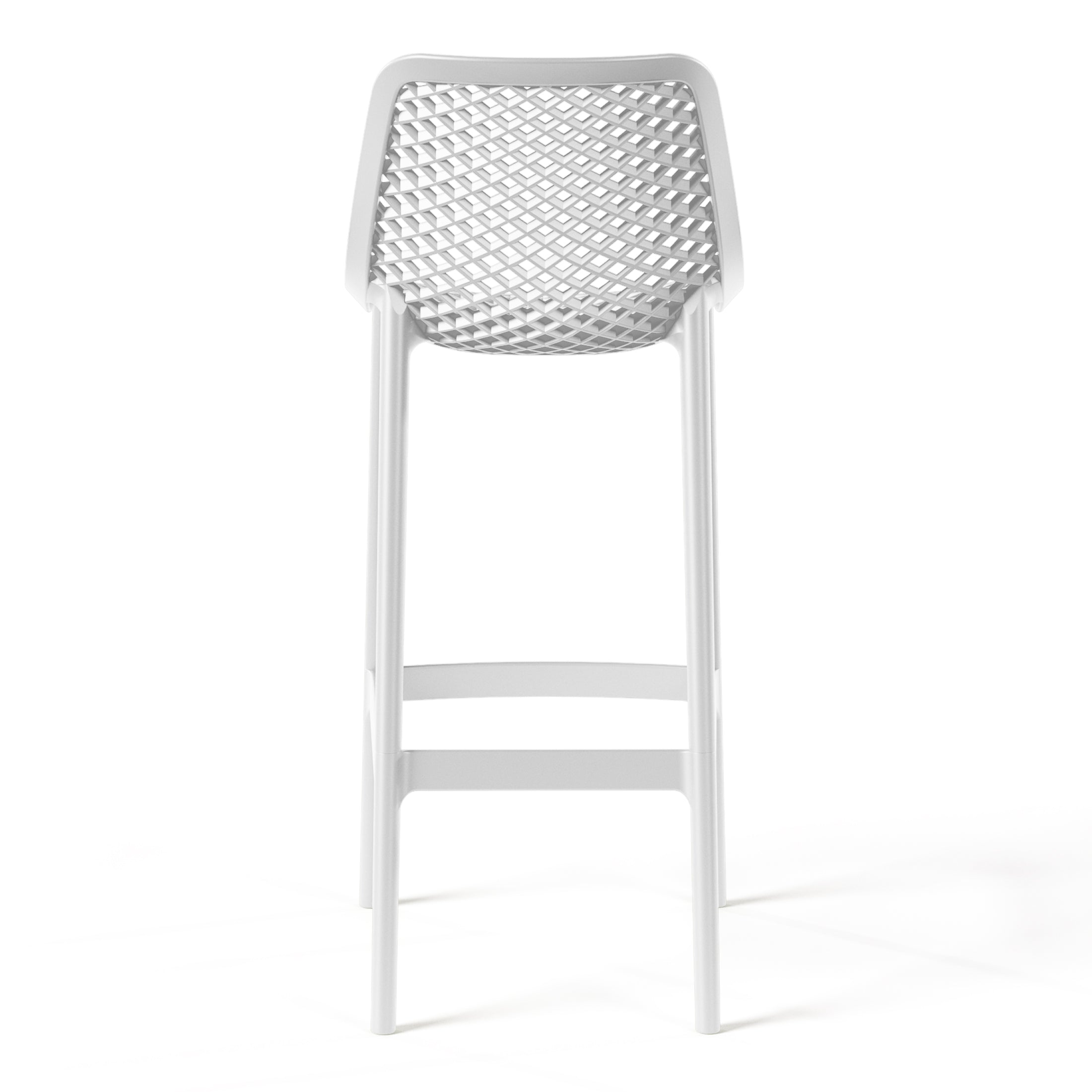Sunshine 41.75" Outdoor Modern Polypropylene Plastic Patio Bar Height Stools (Set of 2)