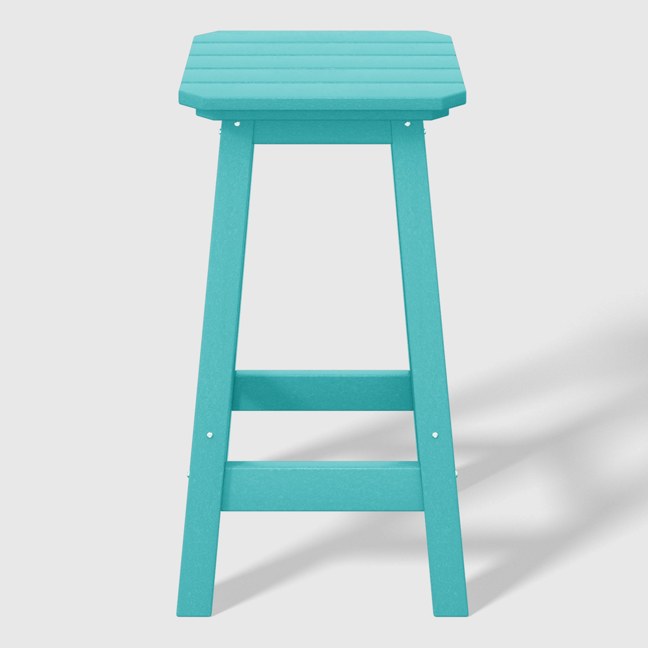 Paradise 24" HDPE Outdoor Patio Counter High Backless Square Bar Stools Set of 2