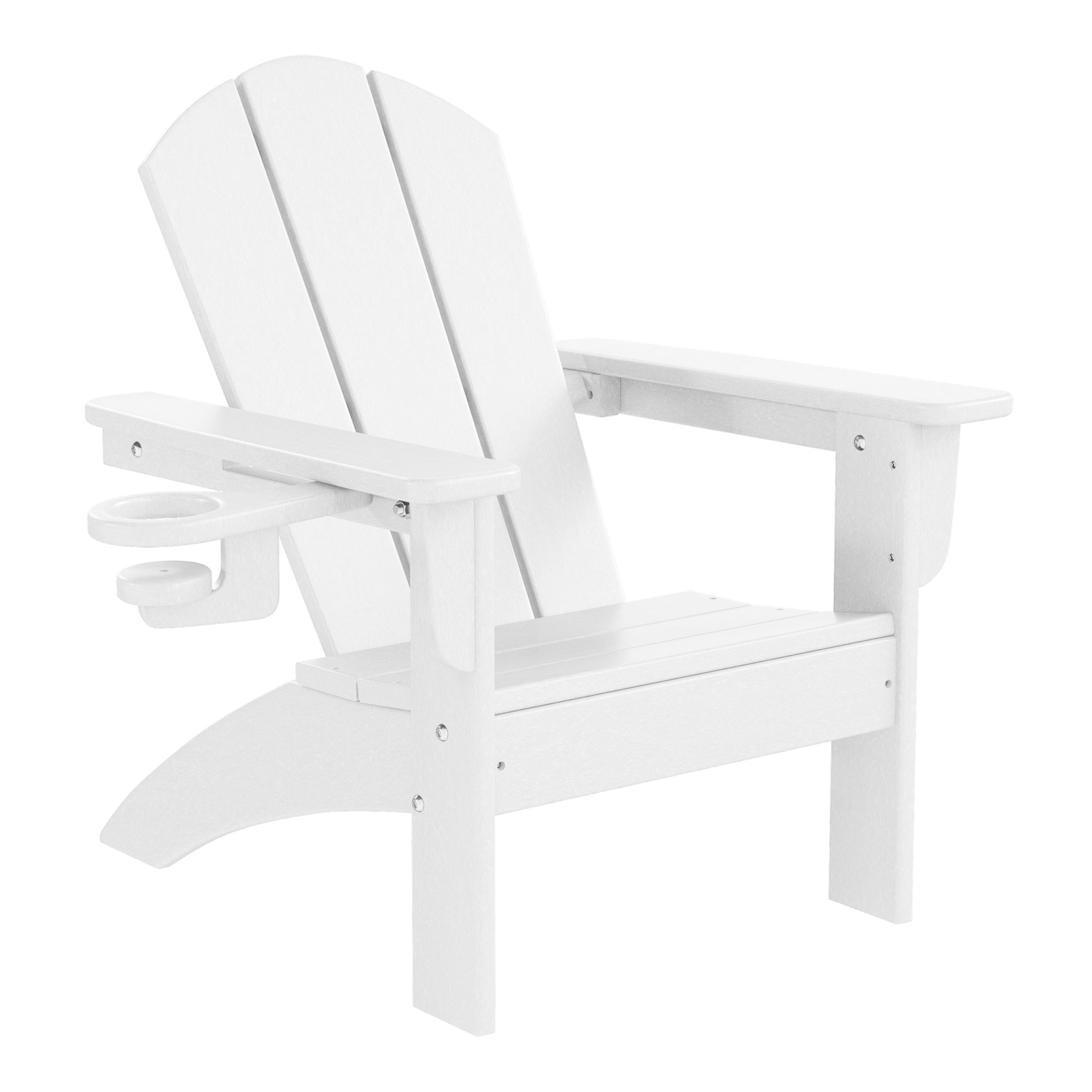 Paradise 3-Piece Kids HDPE Adirondack Chairs Set with Square Side Table and Cup Holders