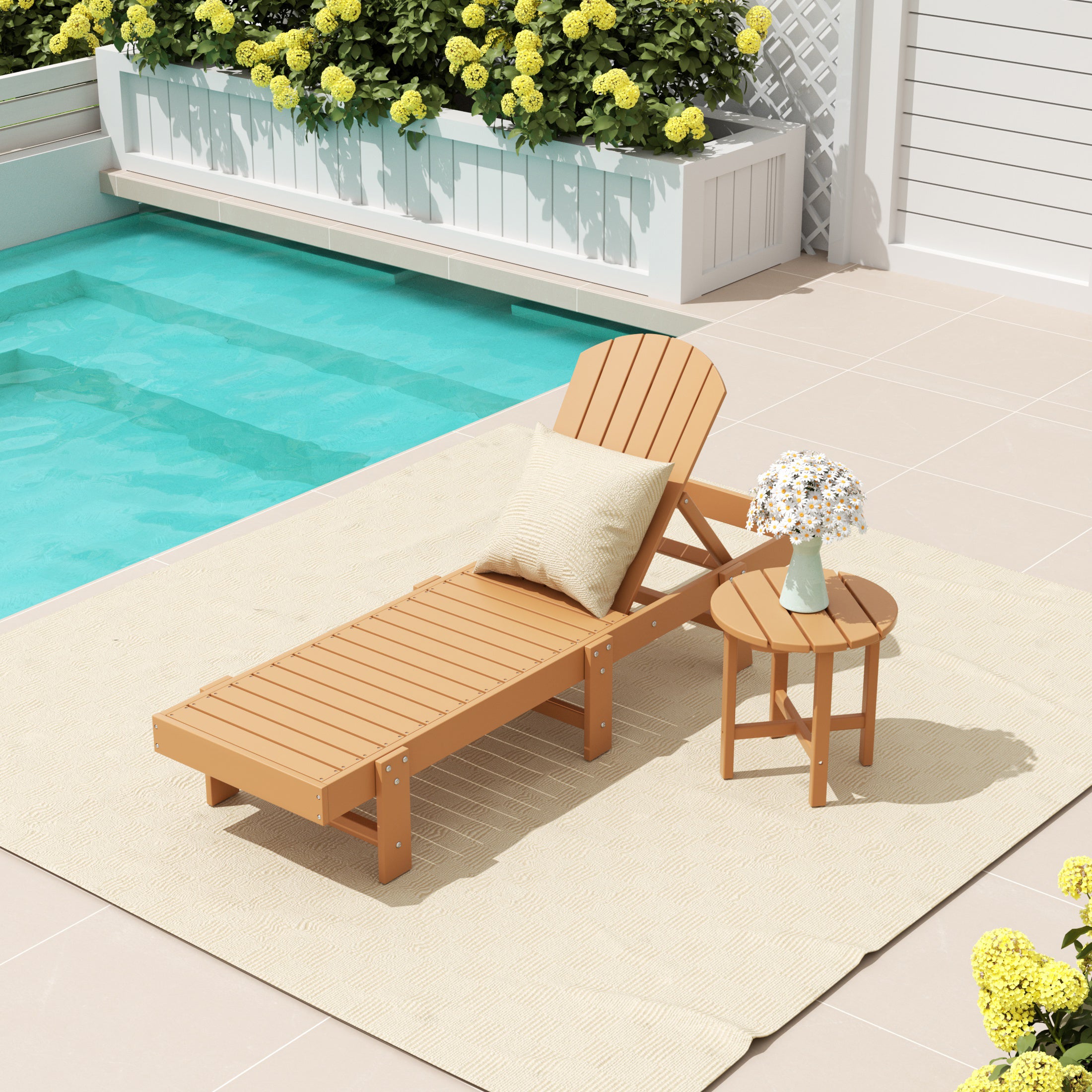 Portside 2 Piece Poly Reclining Chaise Lounge