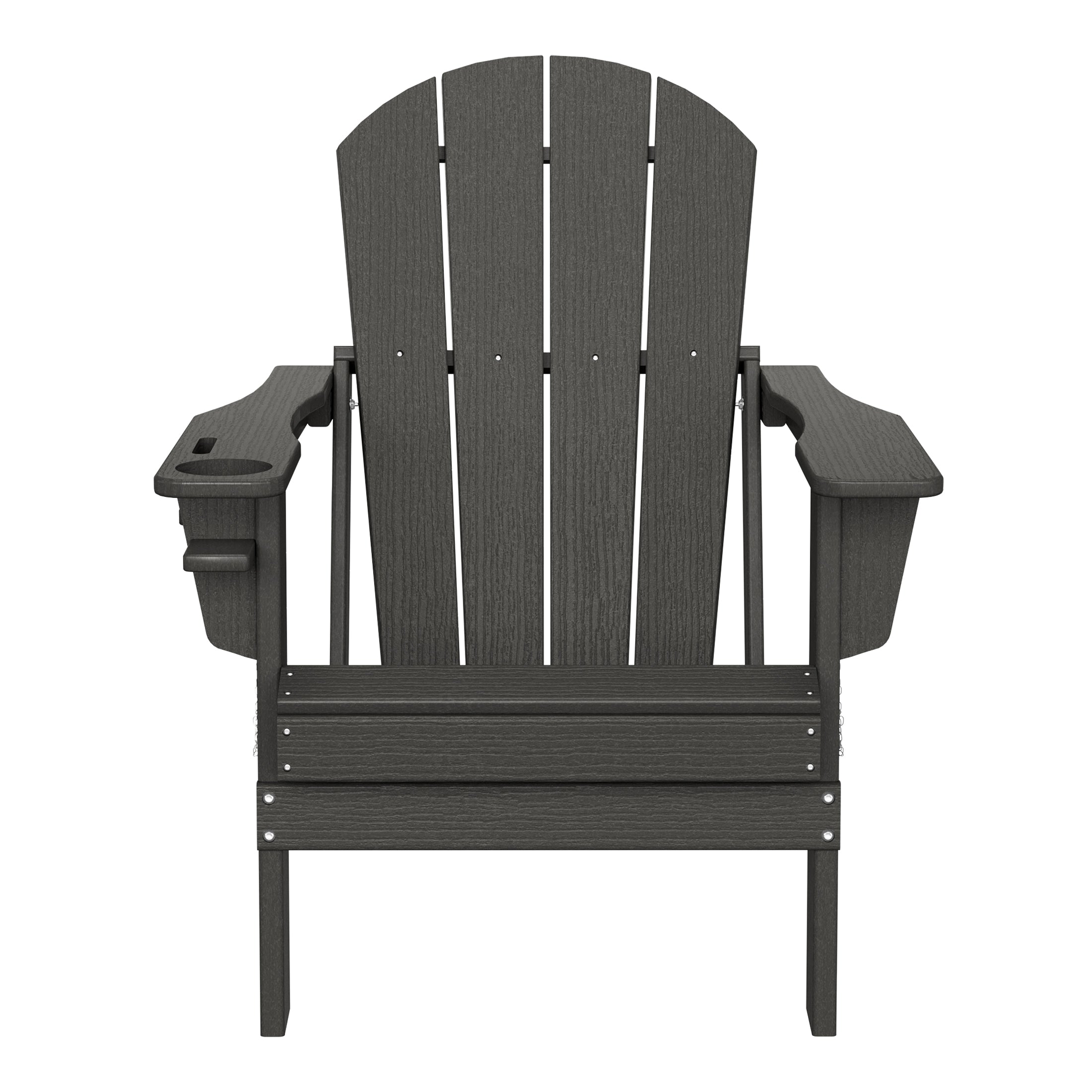 Rockport Outdoor Patio HDPE Resin Adirondack Chair With Cup Holder and Phone Holder