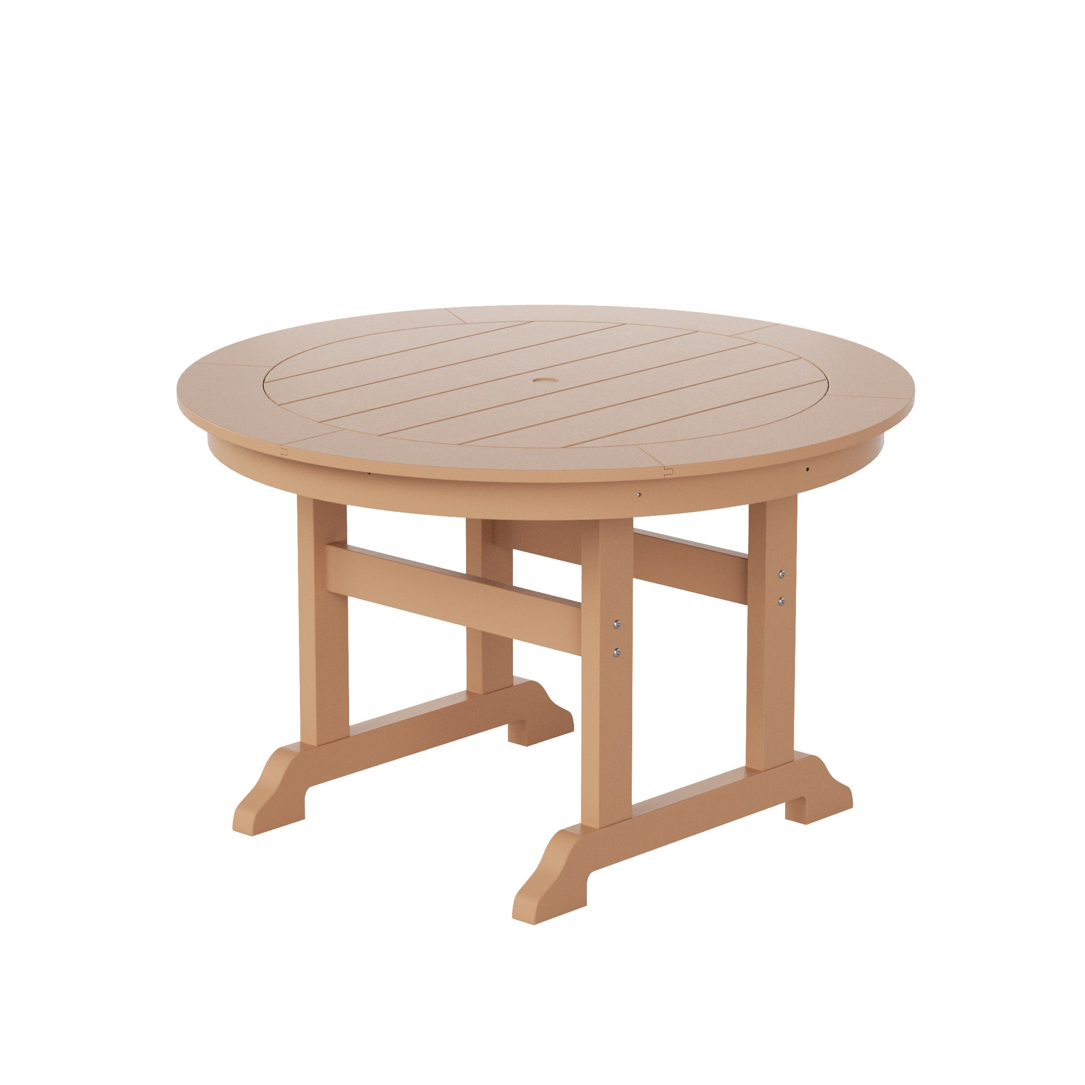 Paradise 5-Piece HDPE Round Patio Dining Table Set with Foldable Chairs