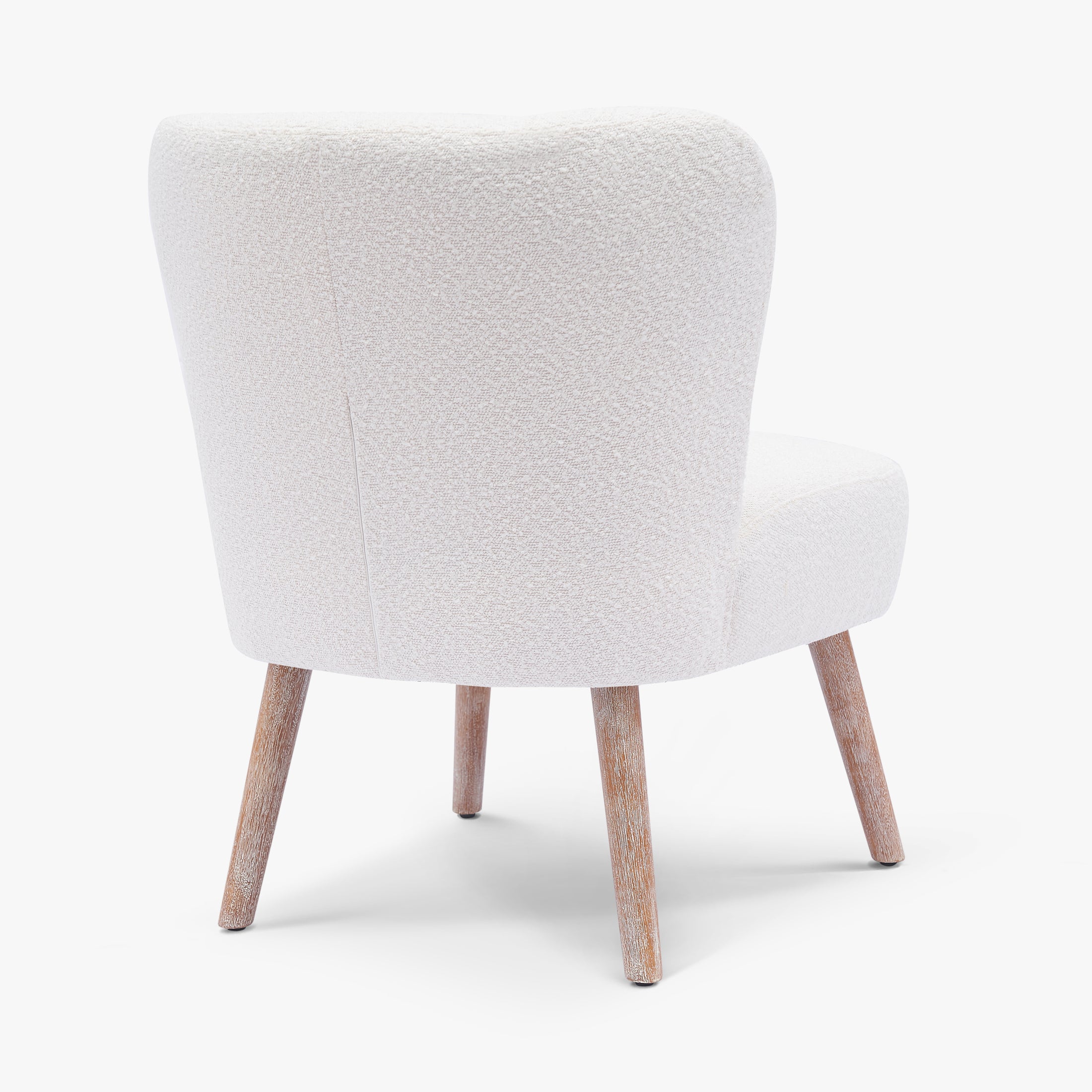 Amélie 4-Piece Set Mid-Century Boucle Accent Chairs with Ottoman Foot Stools