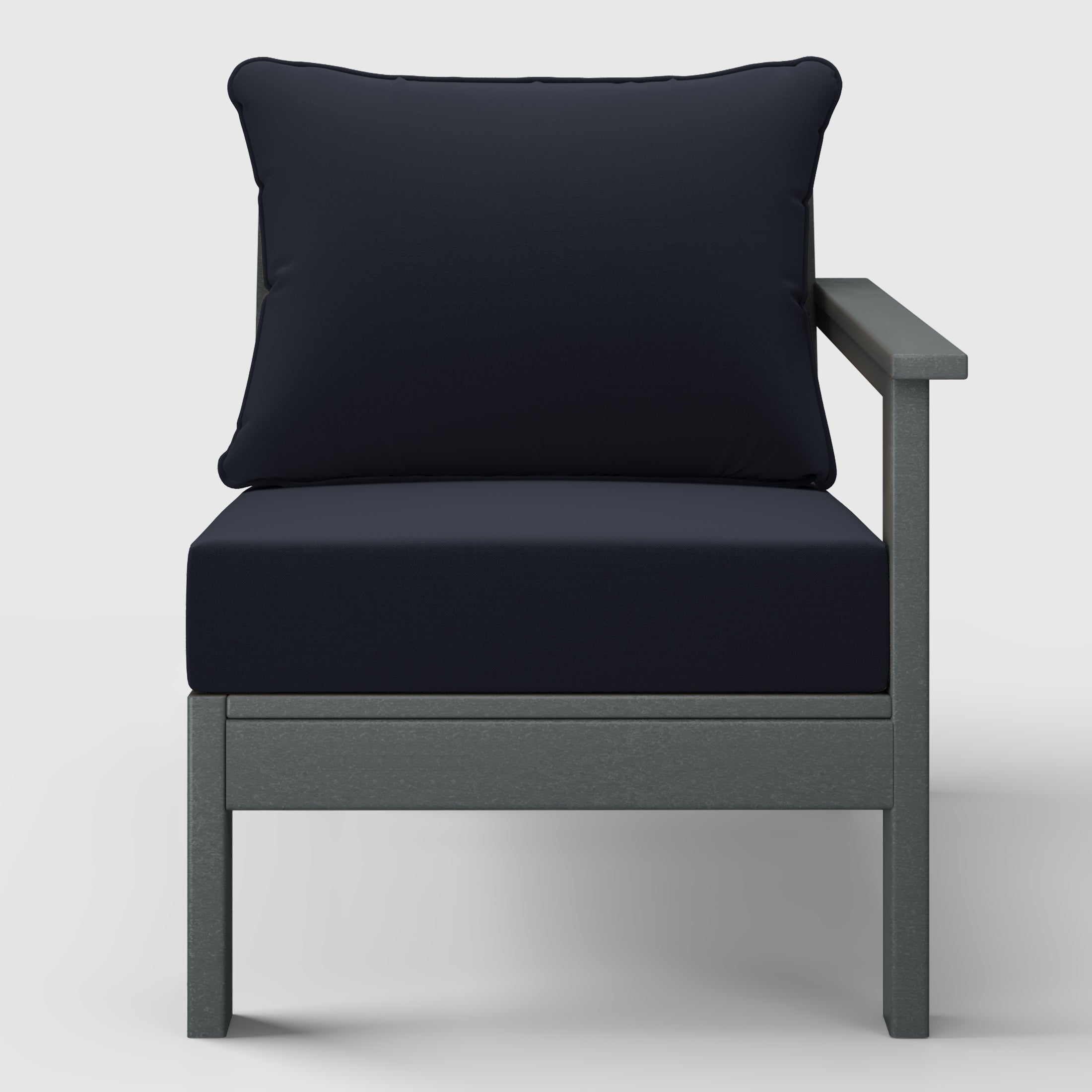 Portsmouth Outdoor Patio HDPE Right Arm Sectional Corner Club Chair with Patio Cushions