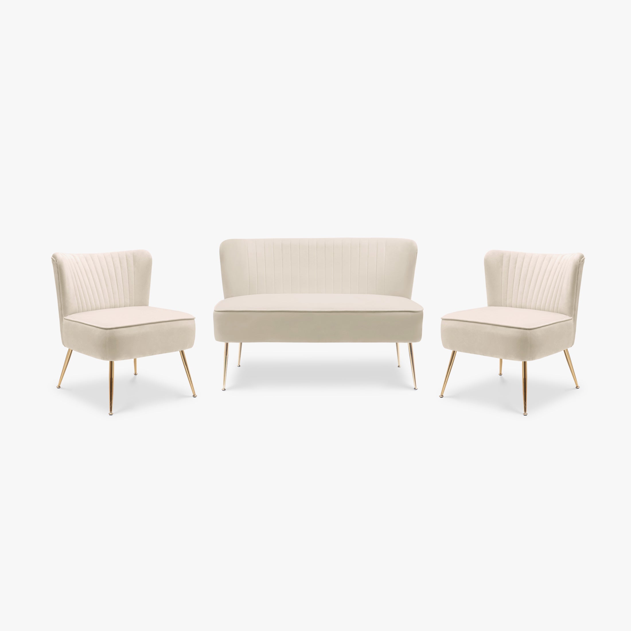 Alaia Mid Century Modern Tufted Velvet Loveseat Sofa and 25