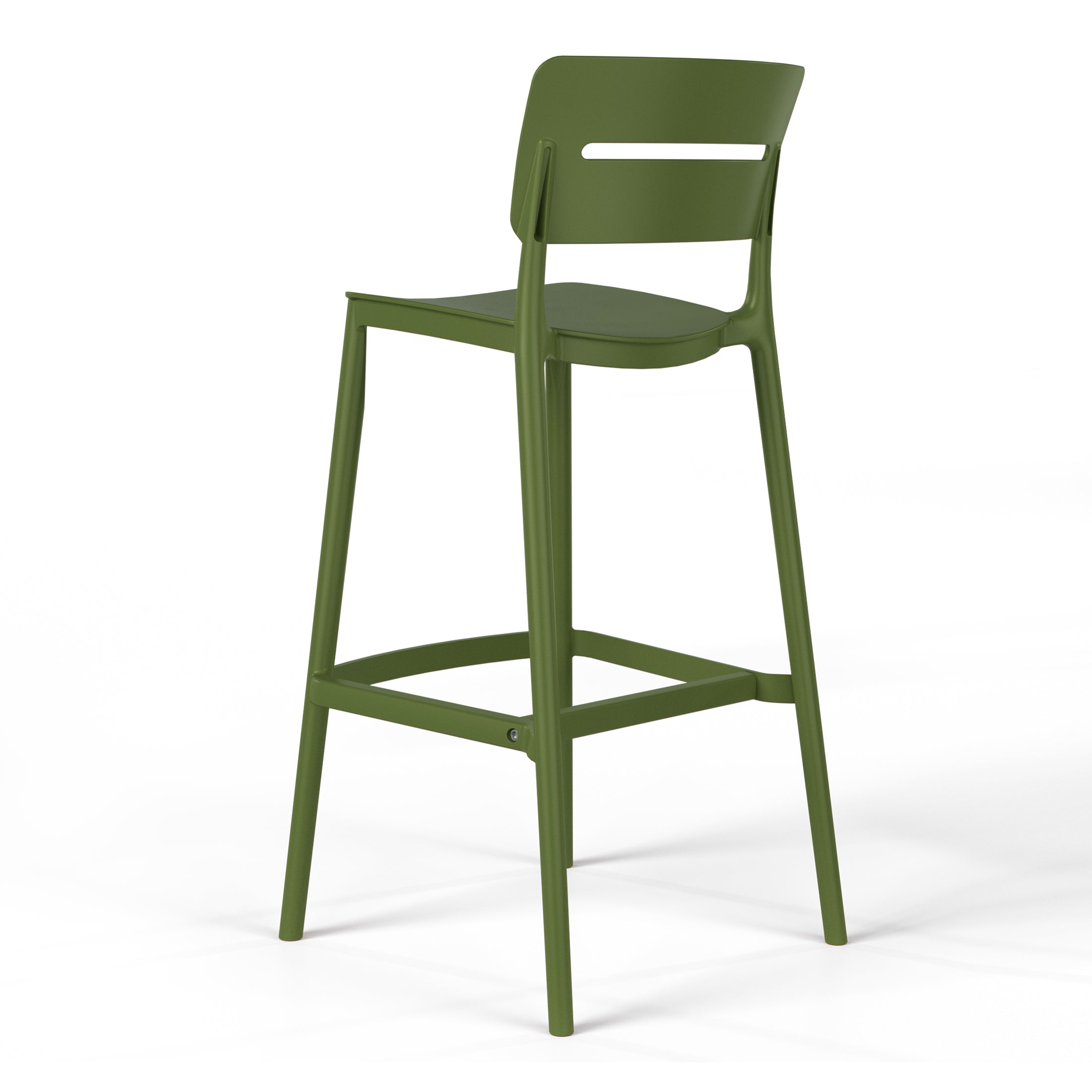 Sunshine Stackable Polypropylene Resin Plastic Outdoor Patio Bar Stools (Set of 2)