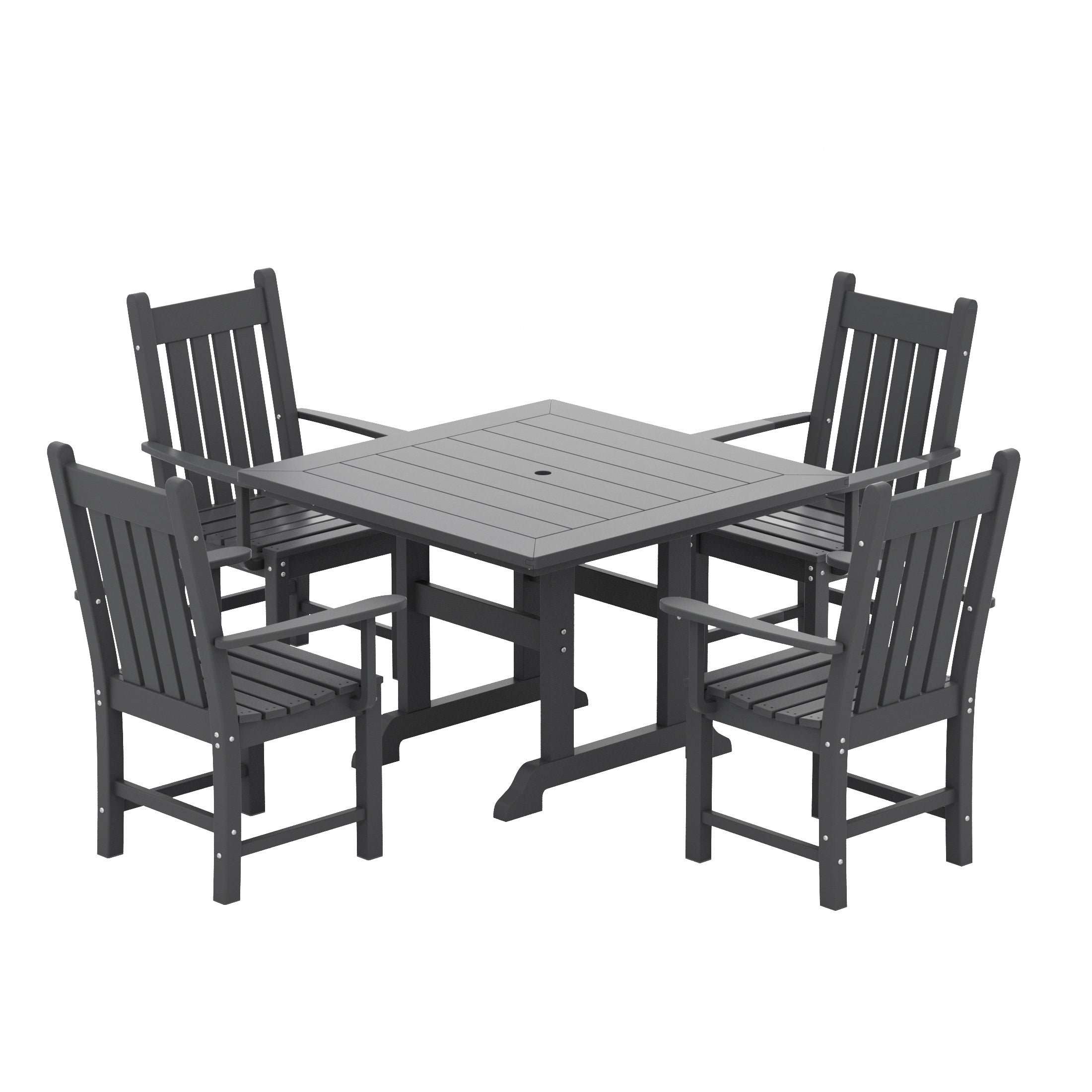 Paradise 5 Piece Outdoor Patio Dining Set Outdoor Square Table and Armchair Set