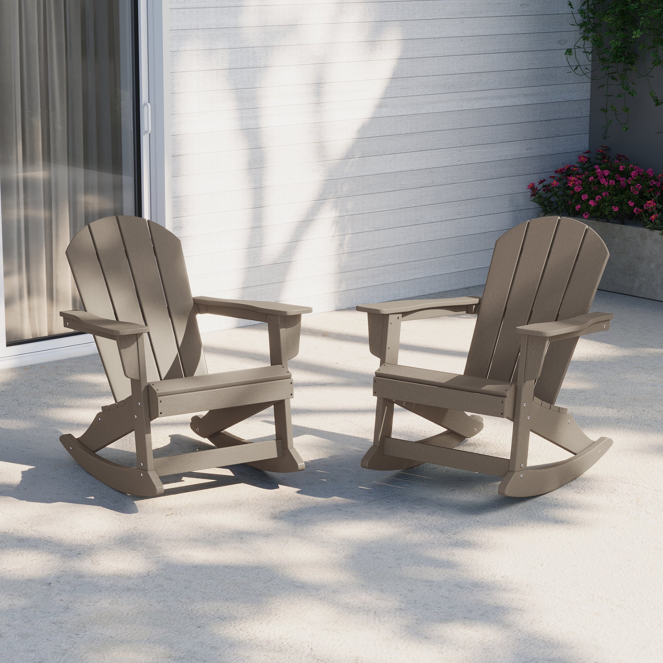 Paradise 2 piece set Outdoor / Patio Poly Adirondack rocking chairs ( 2 seater )