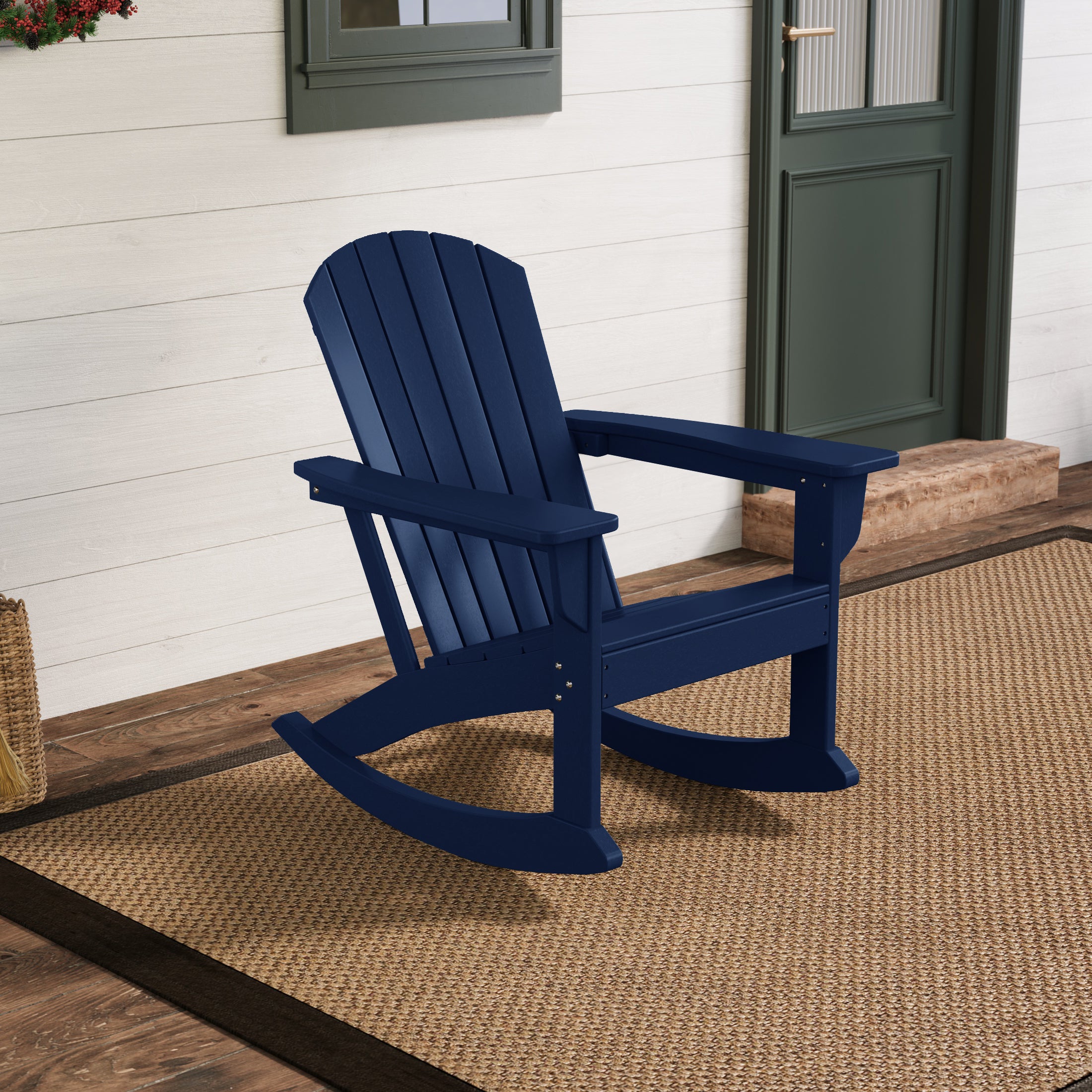 Portside Outdoor Patio Poly Plastic Adirondack Rocking Chair