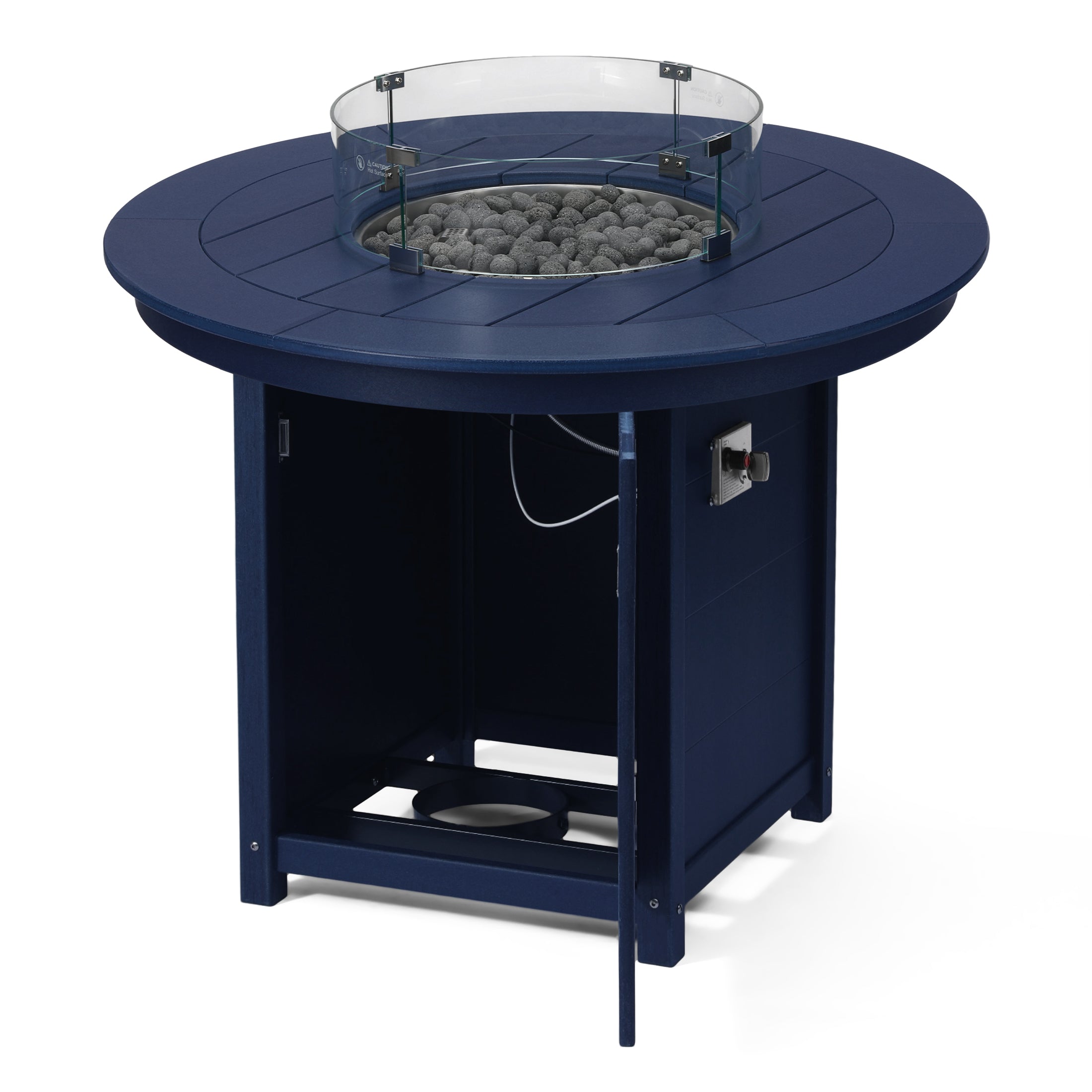 Sol 47" Modern Outdoor Patio Propane Round Counter Height Fire Pit Table