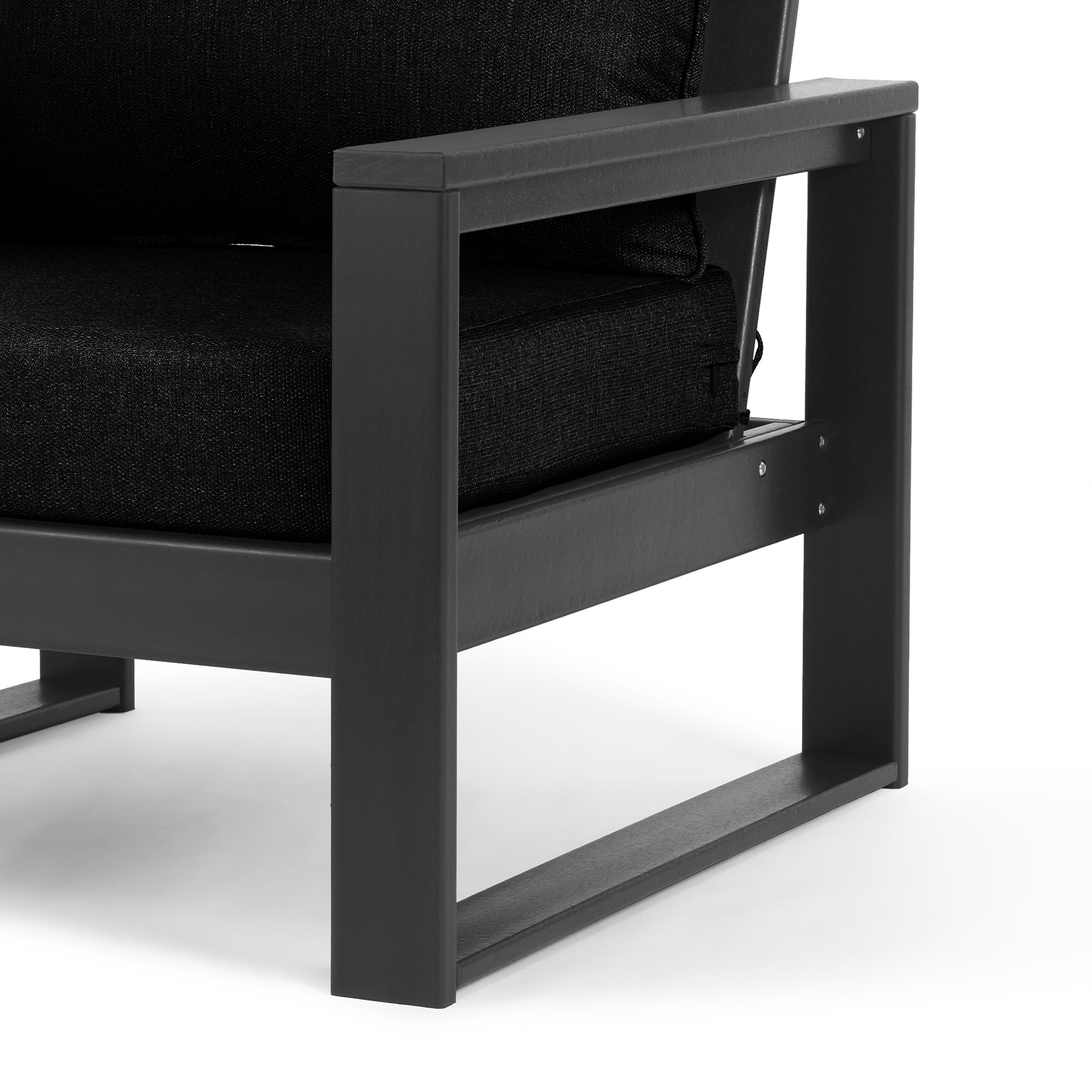 Rockaway Outdoor HDPE All-Weather Modern Patio Loveseat with Waterproof Cushions