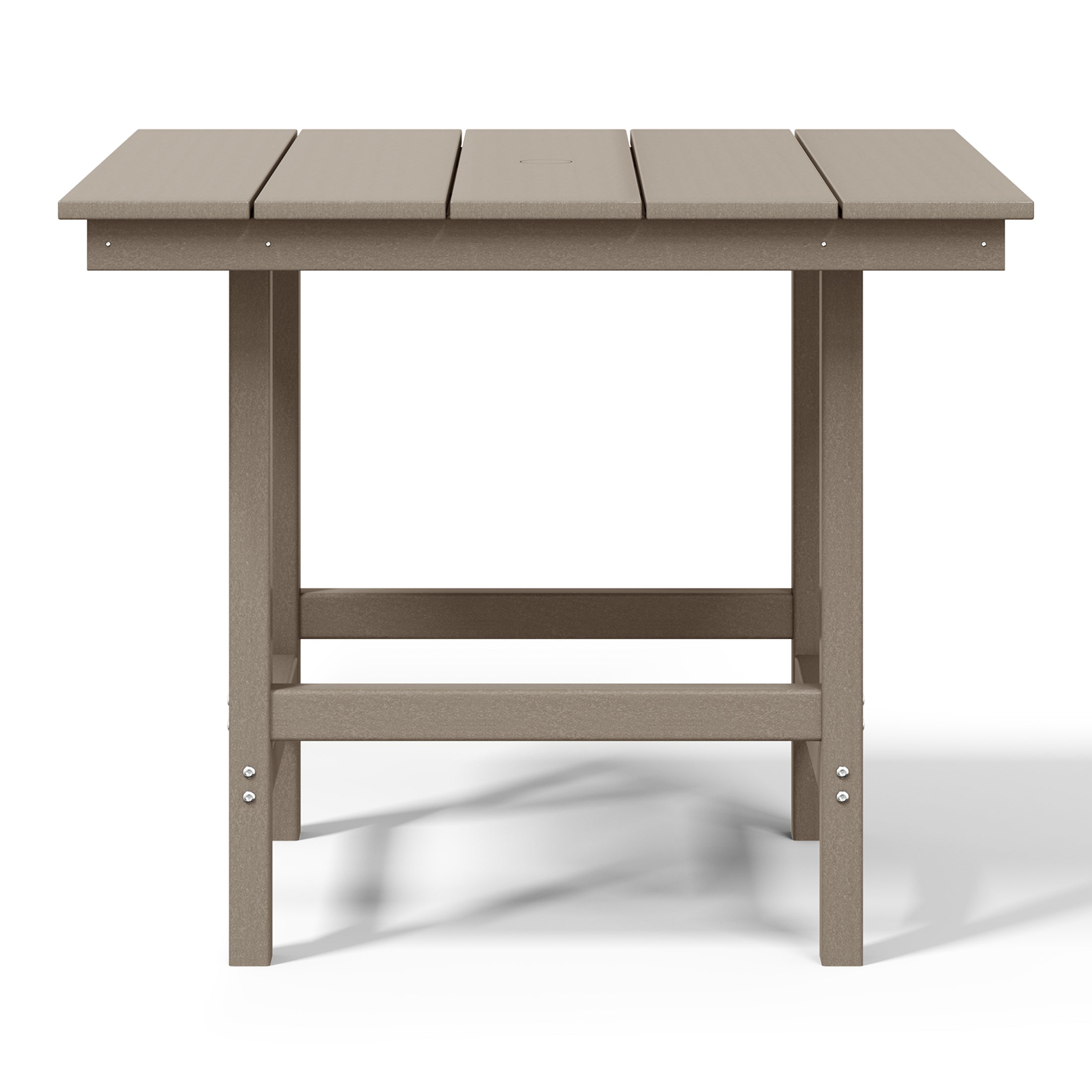 Palms Outdoor HDPE 36" Square Patio Dining Table with Umbrella Hole