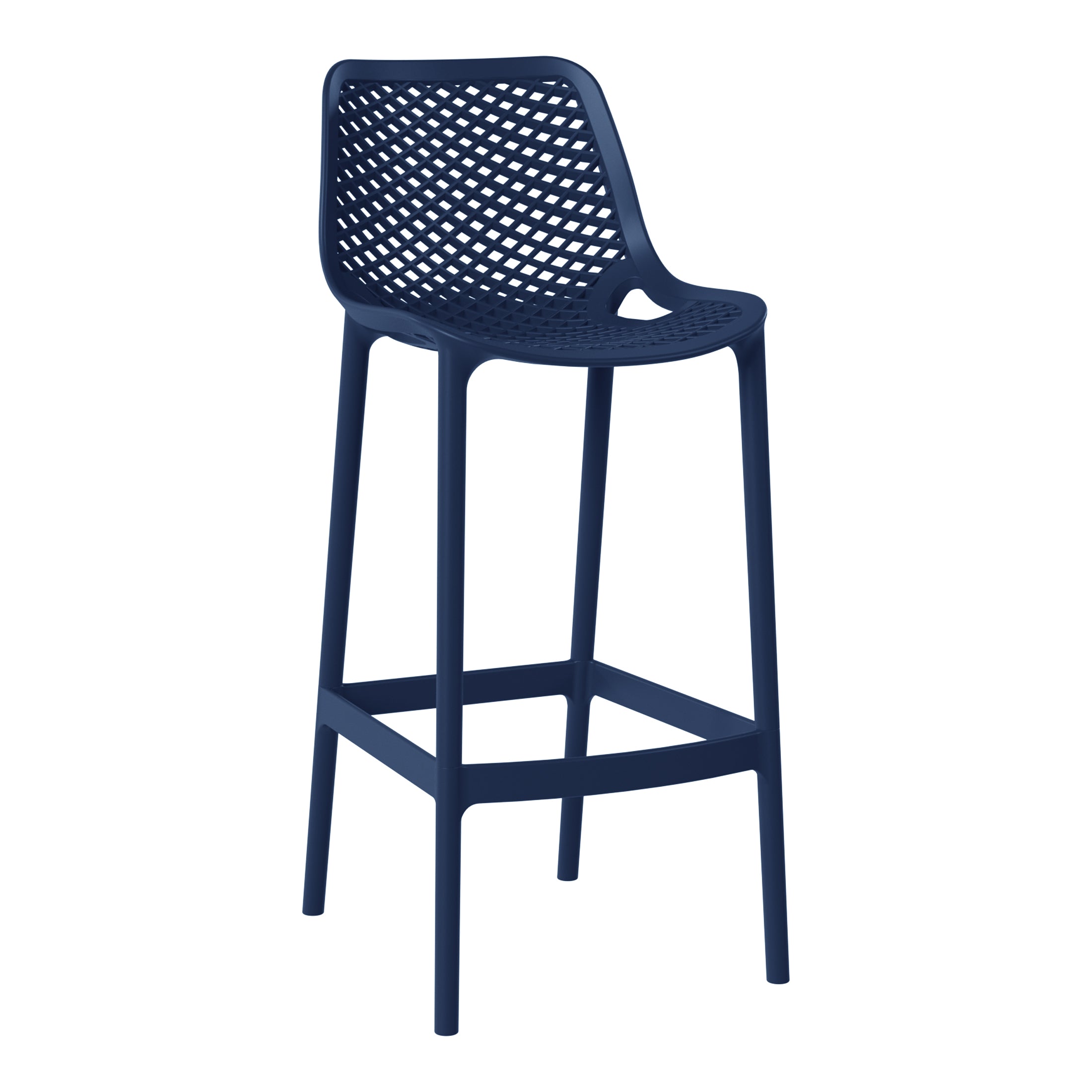 Sunshine 41.75" Outdoor Modern Polypropylene Plastic Patio Bar Height Stools (Set of 2)