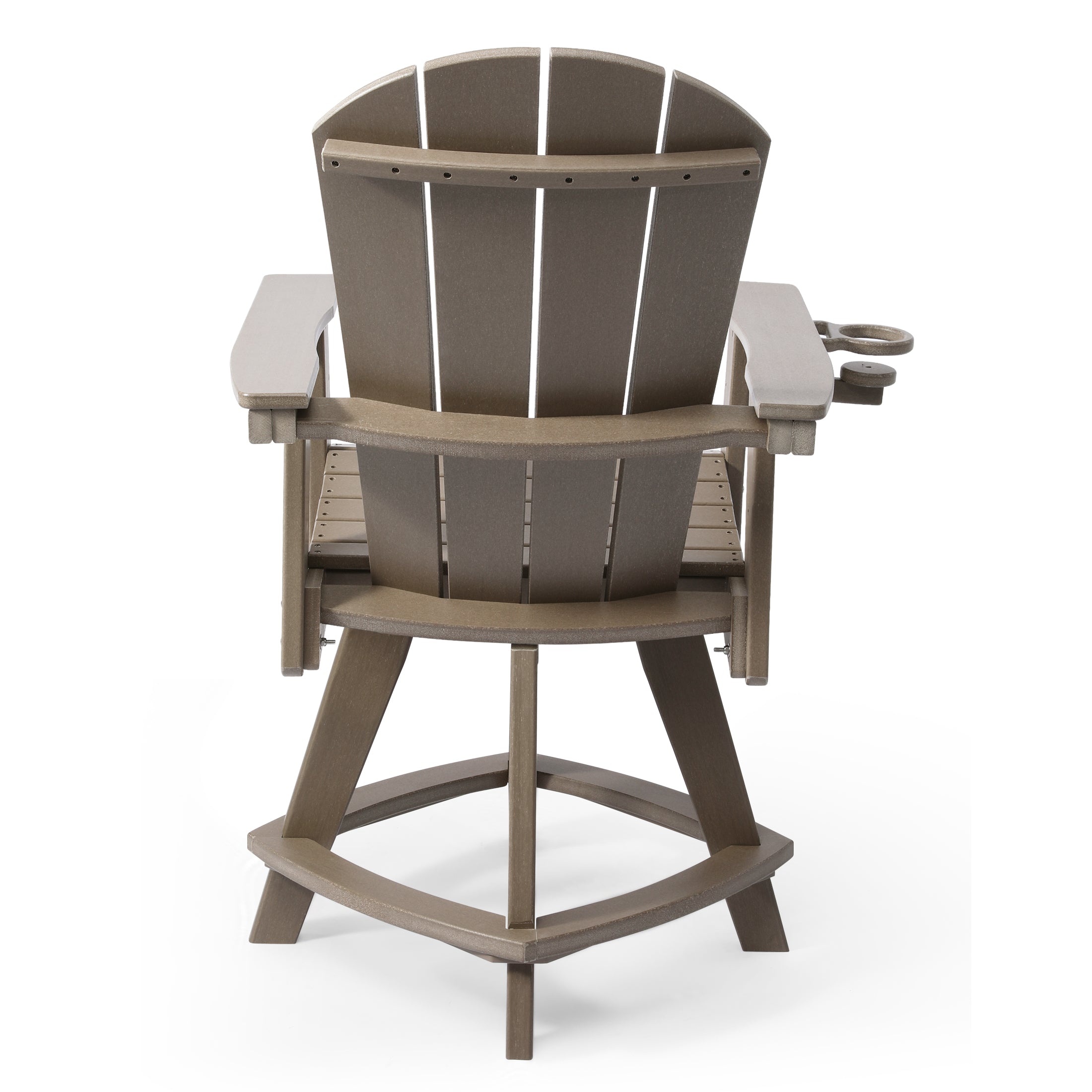 Paradise Outdoor HDPE Adirondack Swivel Counter Height Bar Chair With Cup Holder