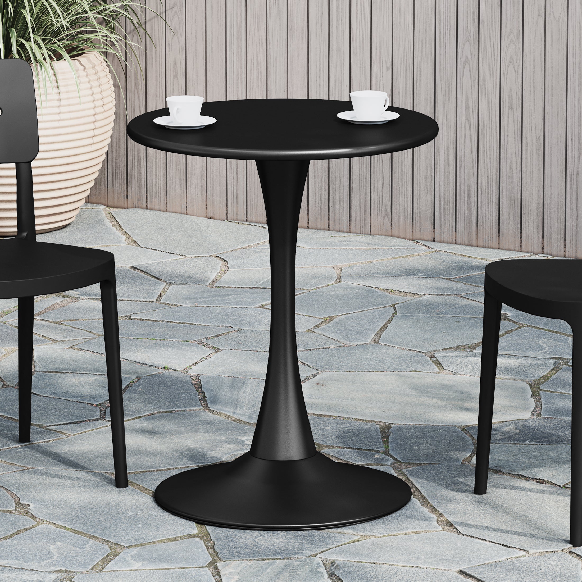Sunshine 23.5" Round Outdoor Indoor Metal Cocktail Dining Table