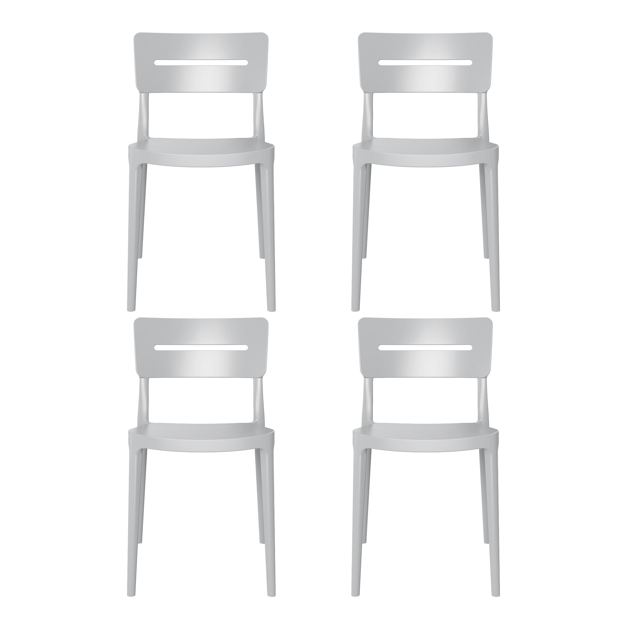 Sunshine Outdoor Modern Stackable Plastic Patio Dining Chairs (Set of 4)
