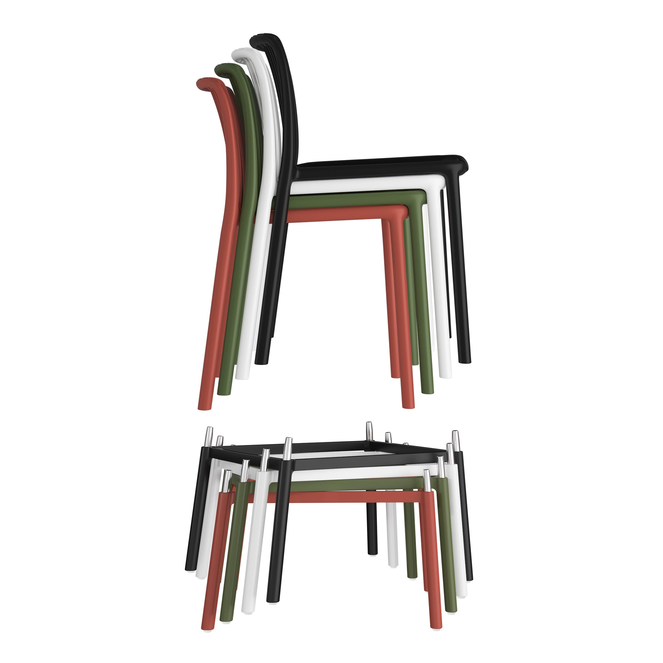 Sunshine 29.5" Outdoor Modern Polypropylene Plastic Patio Bar Height Stools (Set of 2)