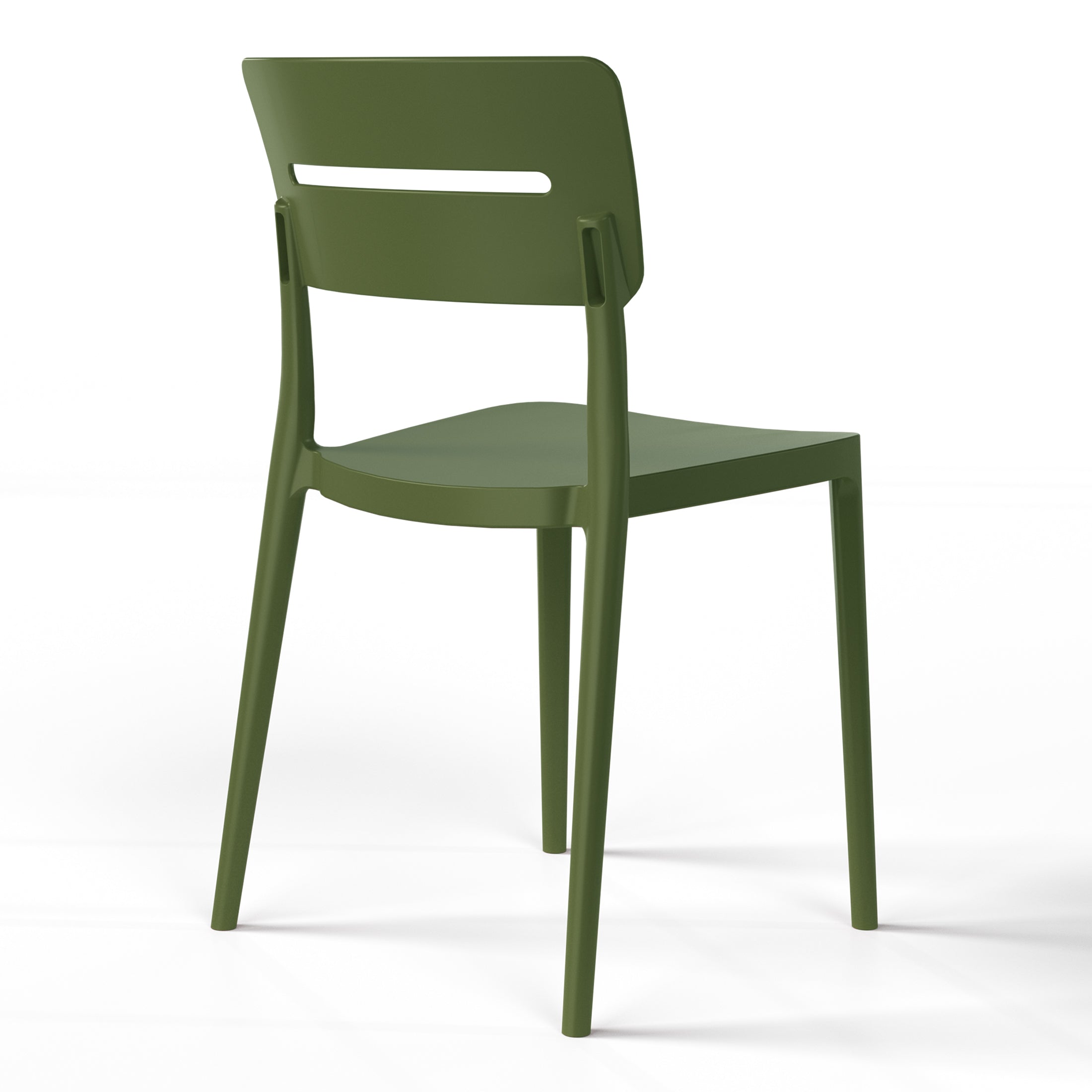 Sunshine Outdoor Modern Stackable Plastic Patio Dining Chairs (Set of 4)