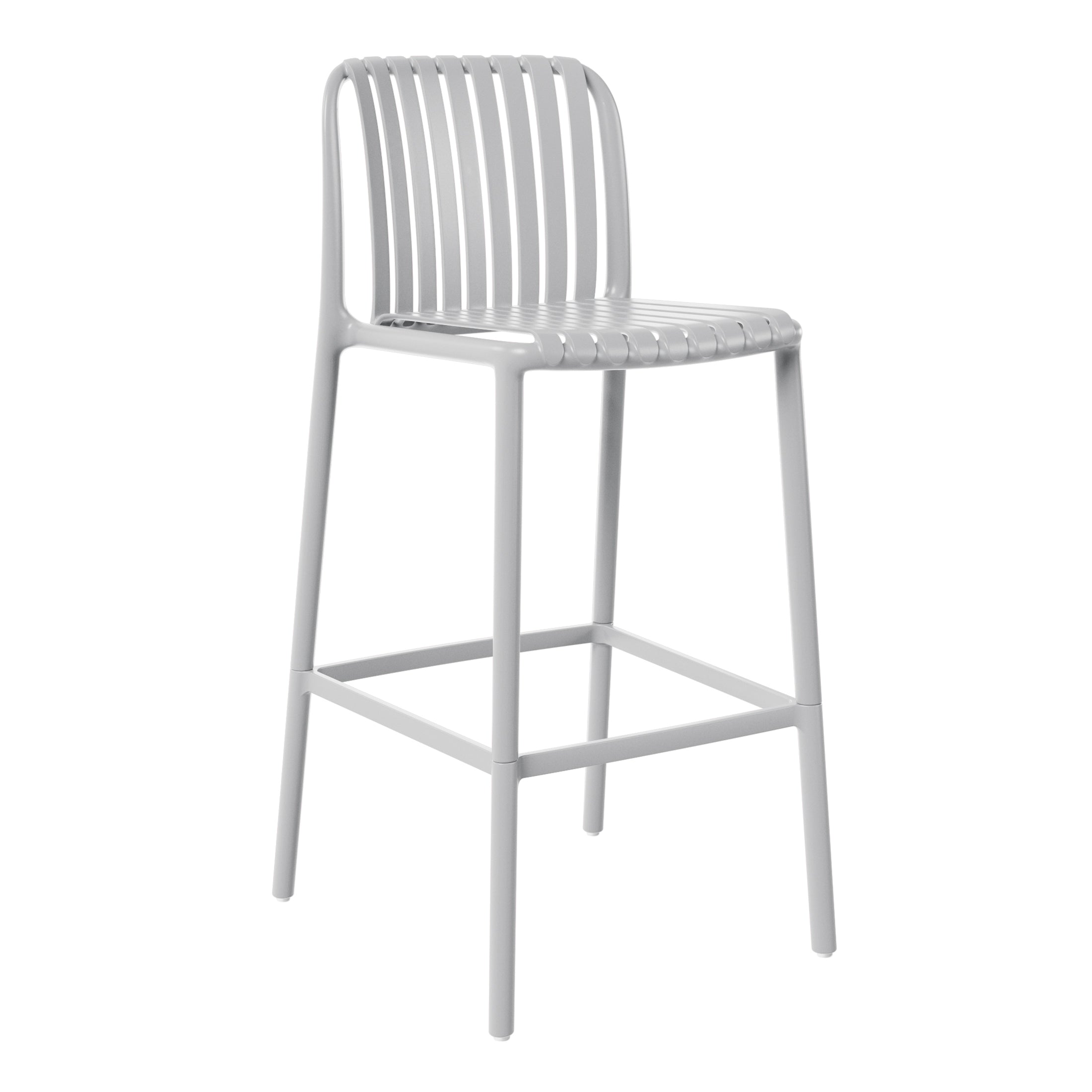 Sunshine 29.5" Outdoor Modern Polypropylene Plastic Patio Bar Height Stools (Set of 2)