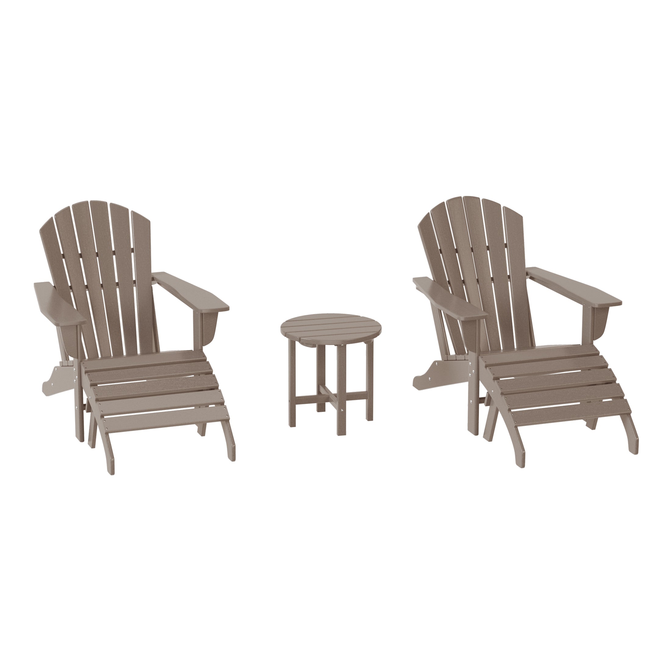 Portside Outdoor Adirondack Chair With Ottoman And Side Table 5-Piece Set