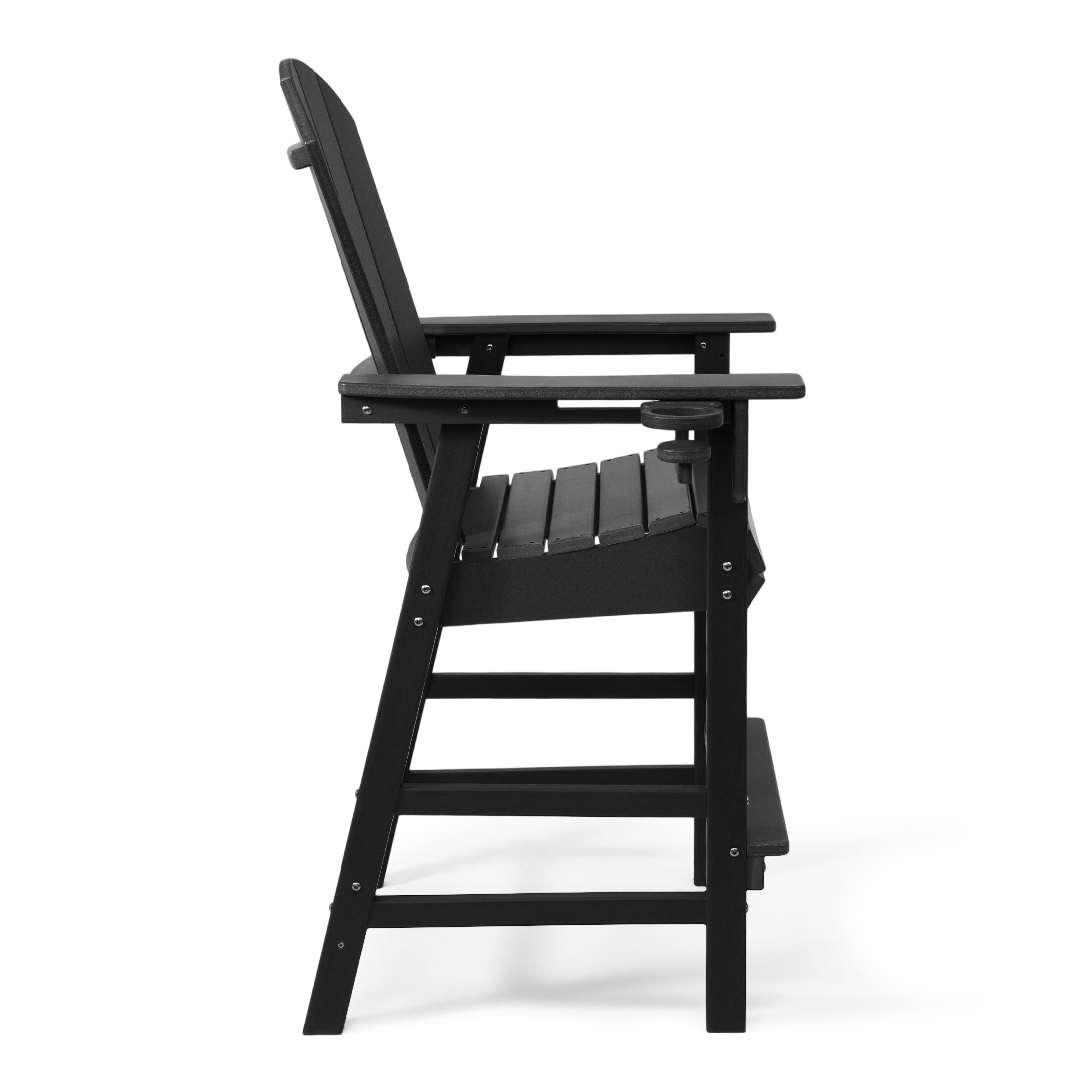 Paradise Outdoor HDPE Tall Adirondack Bar Height Chair With Cup Holder